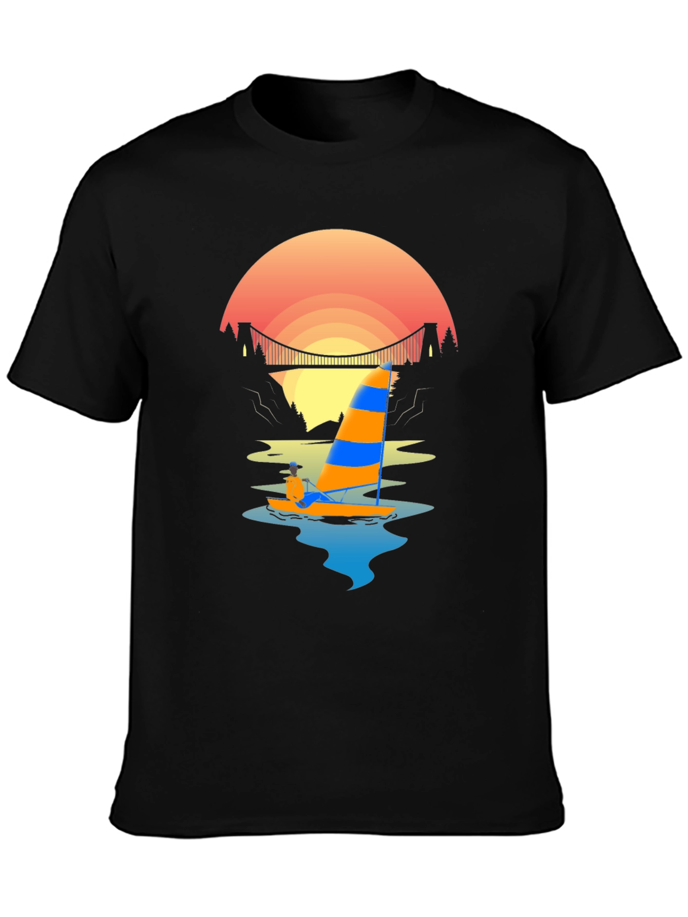 Sunset Sailboat Graphic Tee