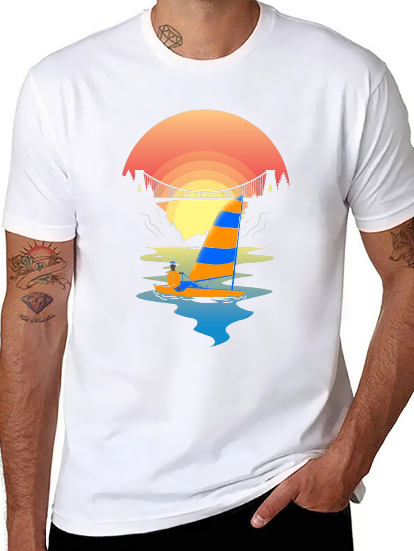 Sunset Sailboat Graphic Tee