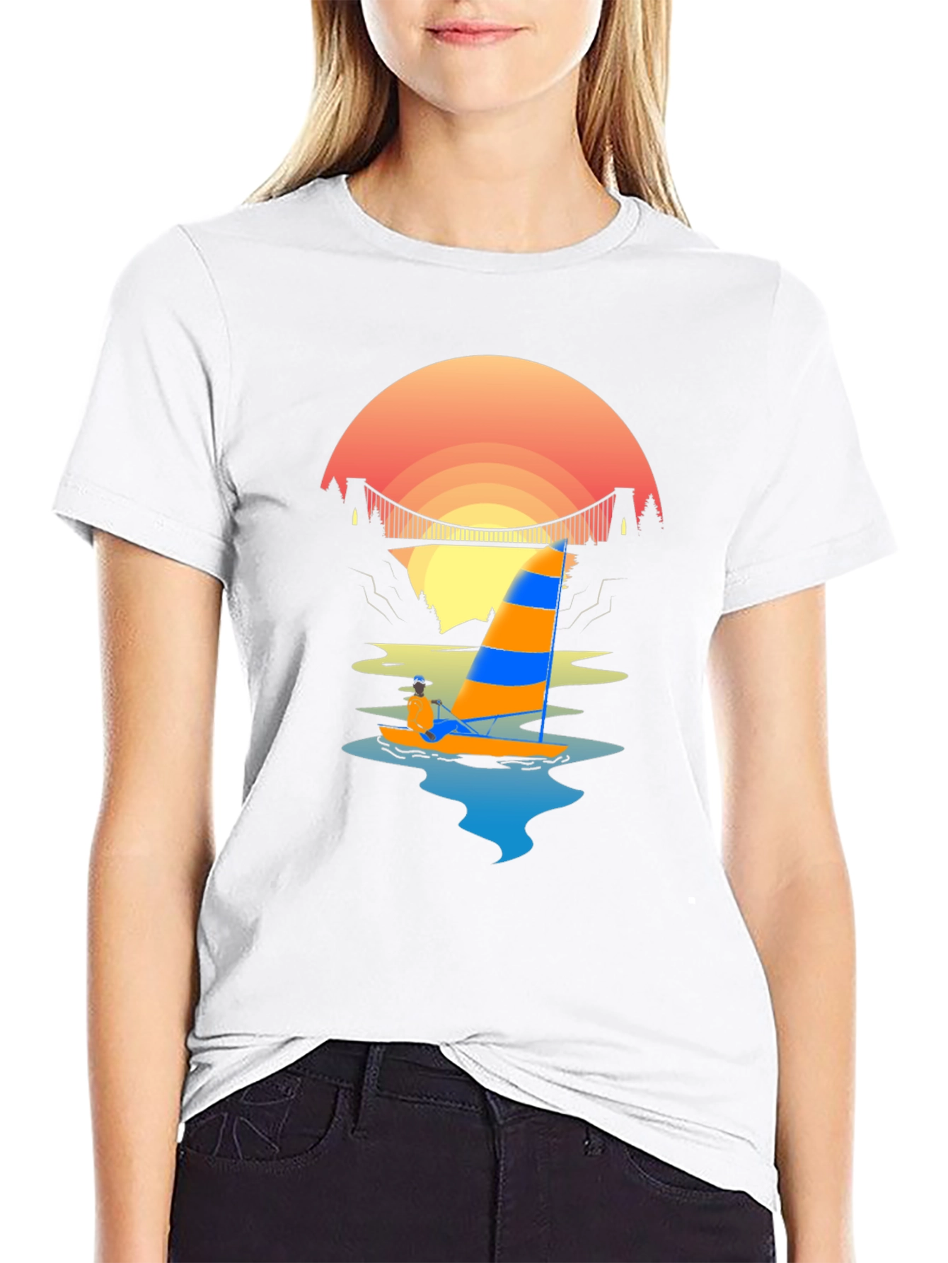Sunset Sailboat Graphic Tee