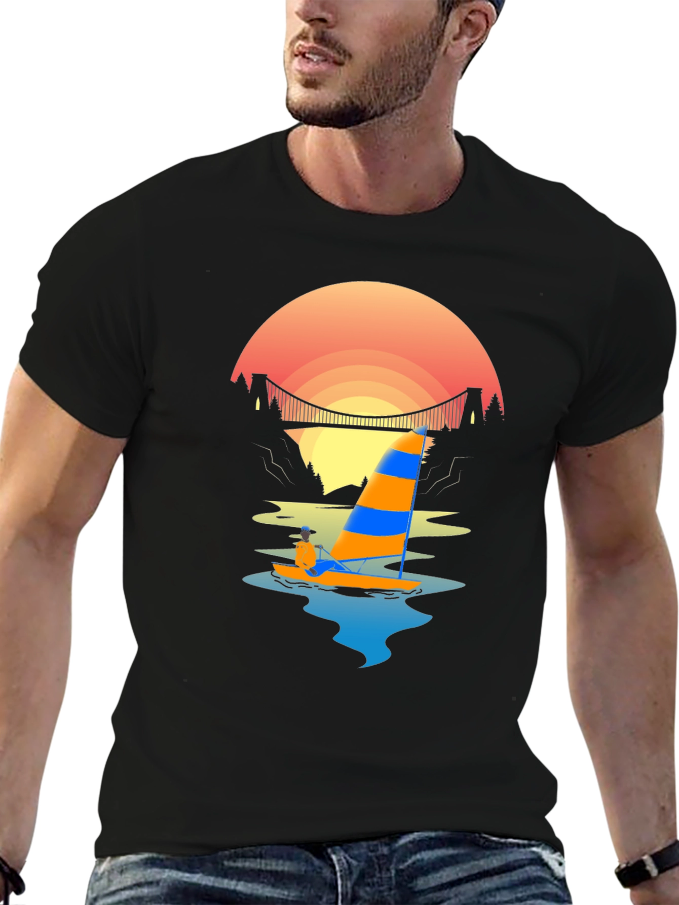 Sunset Sailboat Graphic Tee