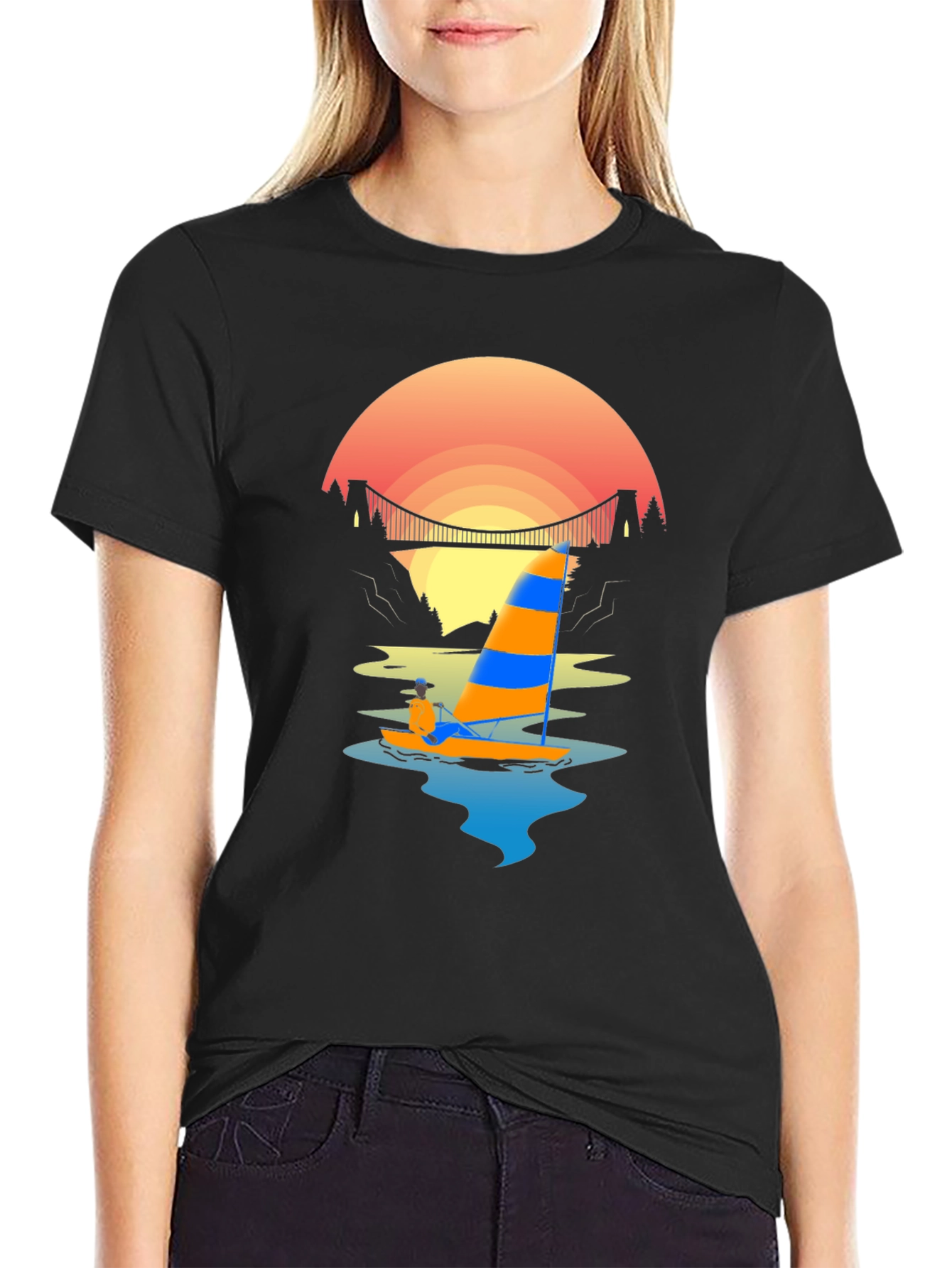 Sunset Sailboat Graphic Tee