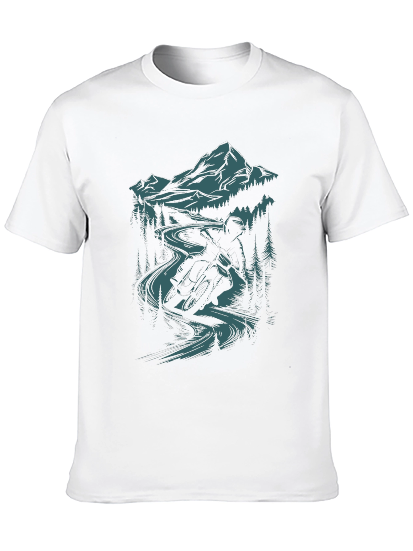 Mountain Bike Rider Graphic Tee - Black