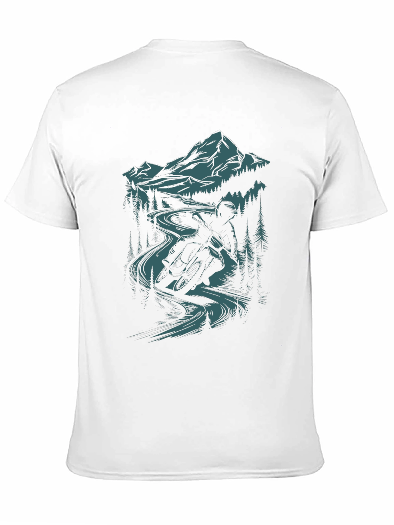 Mountain Bike Rider Graphic Tee - Black