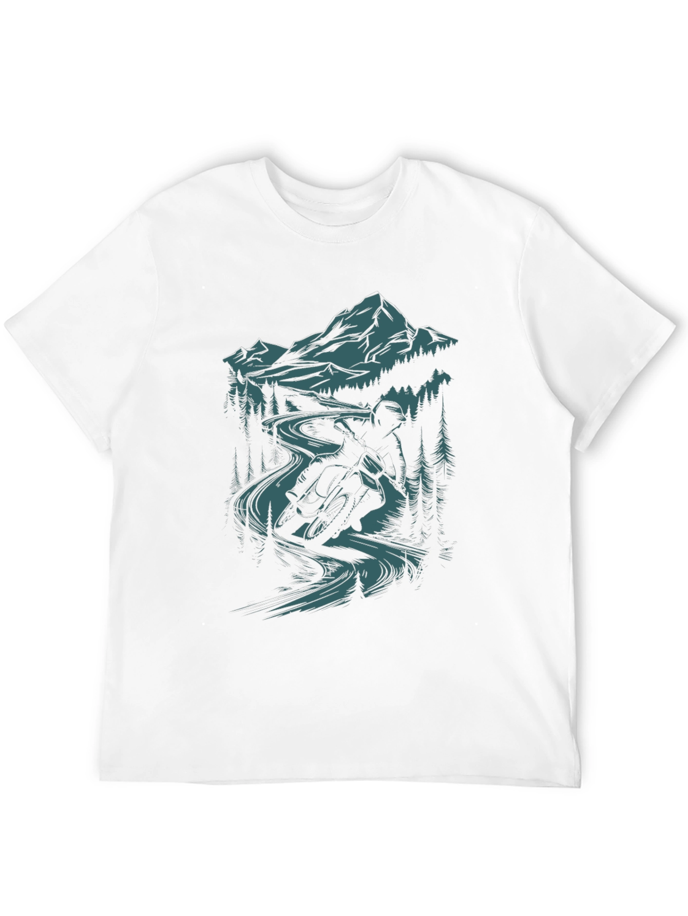 Mountain Bike Rider Graphic Tee - Black