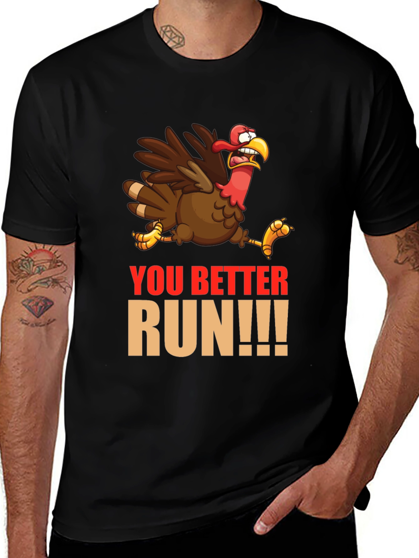 Funny Thanksgiving Turkey Run T-Shirt