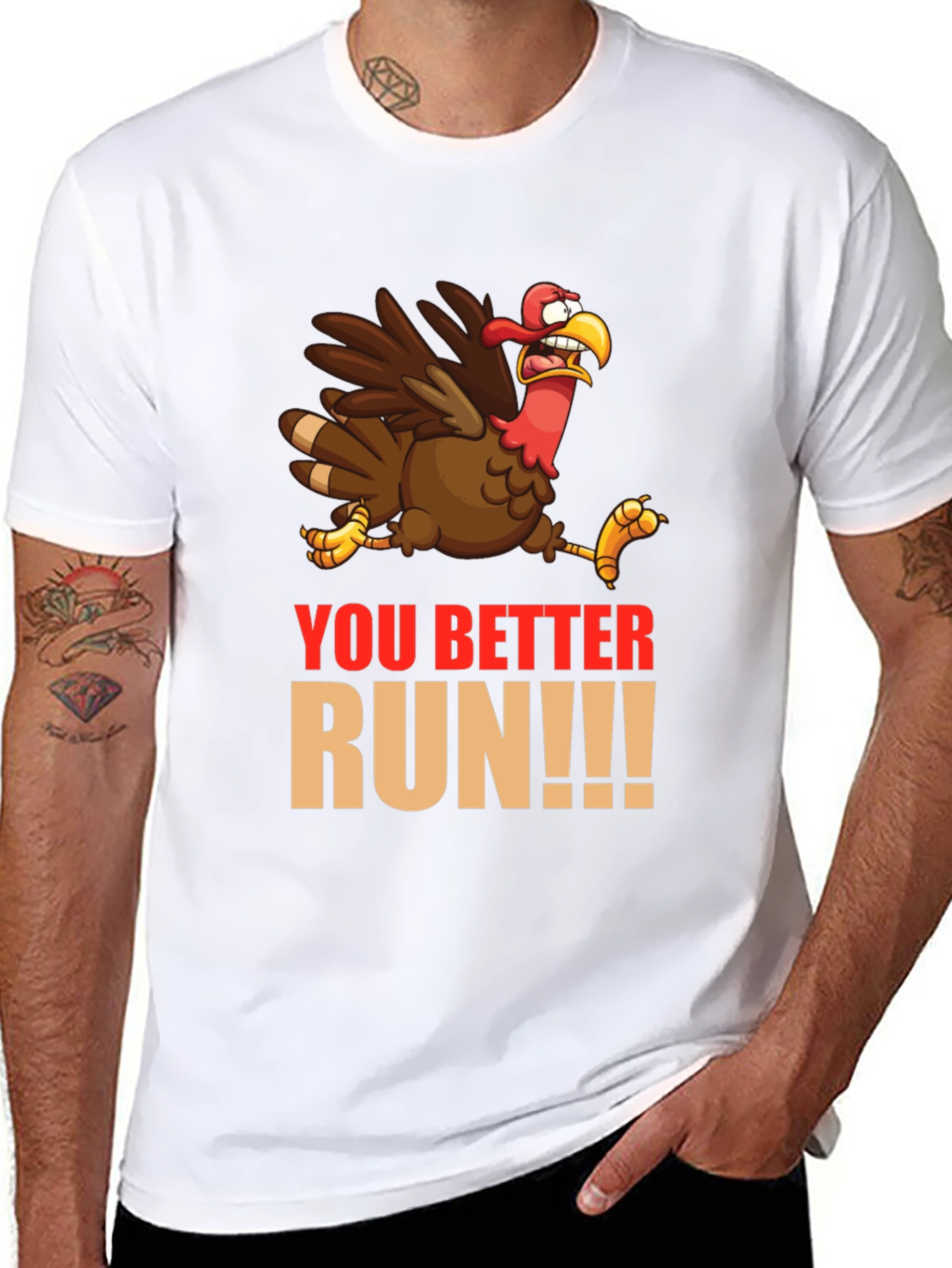 Funny Thanksgiving Turkey Run T-Shirt