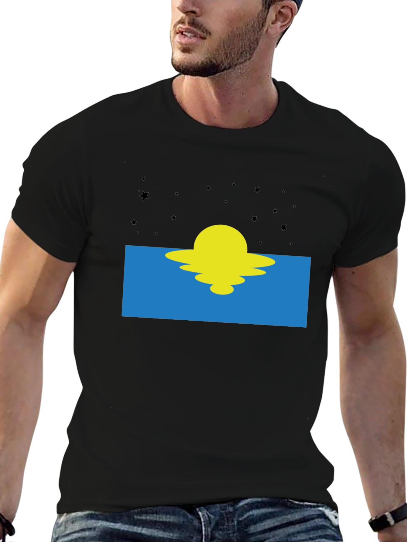 Sunset Graphic Tee - Black Cotton Blend