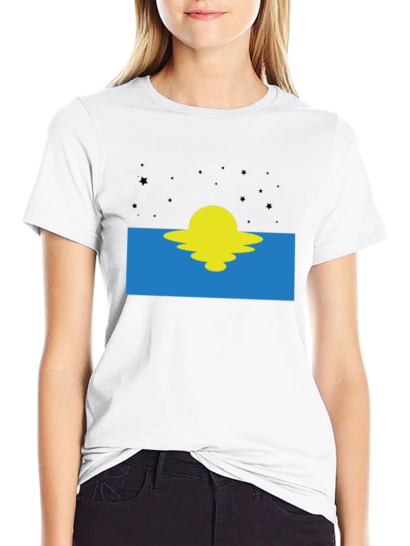 Sunset Graphic Tee - Black Cotton Blend