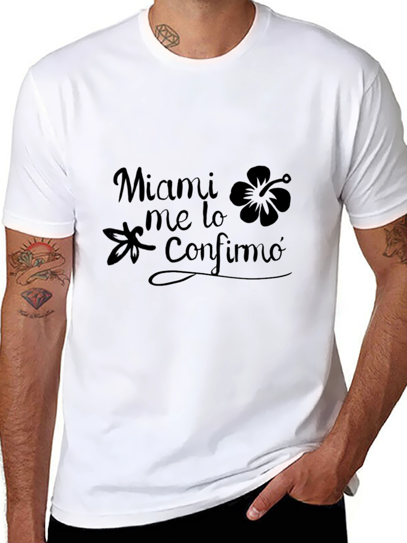 Miami Me Lo Confirmo Black Graphic Tee