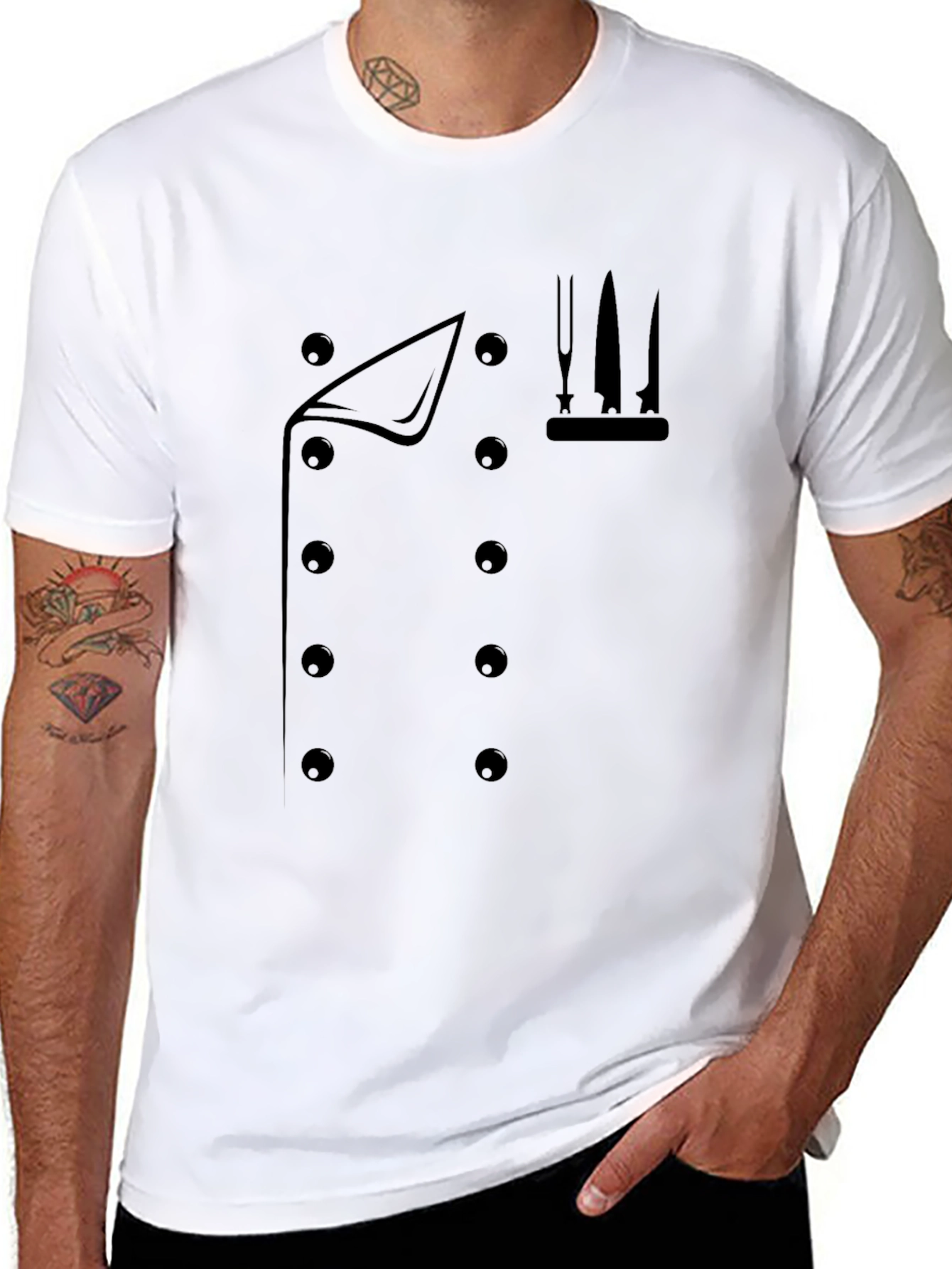 Chefs Coat Graphic T-Shirt - Culinary Style