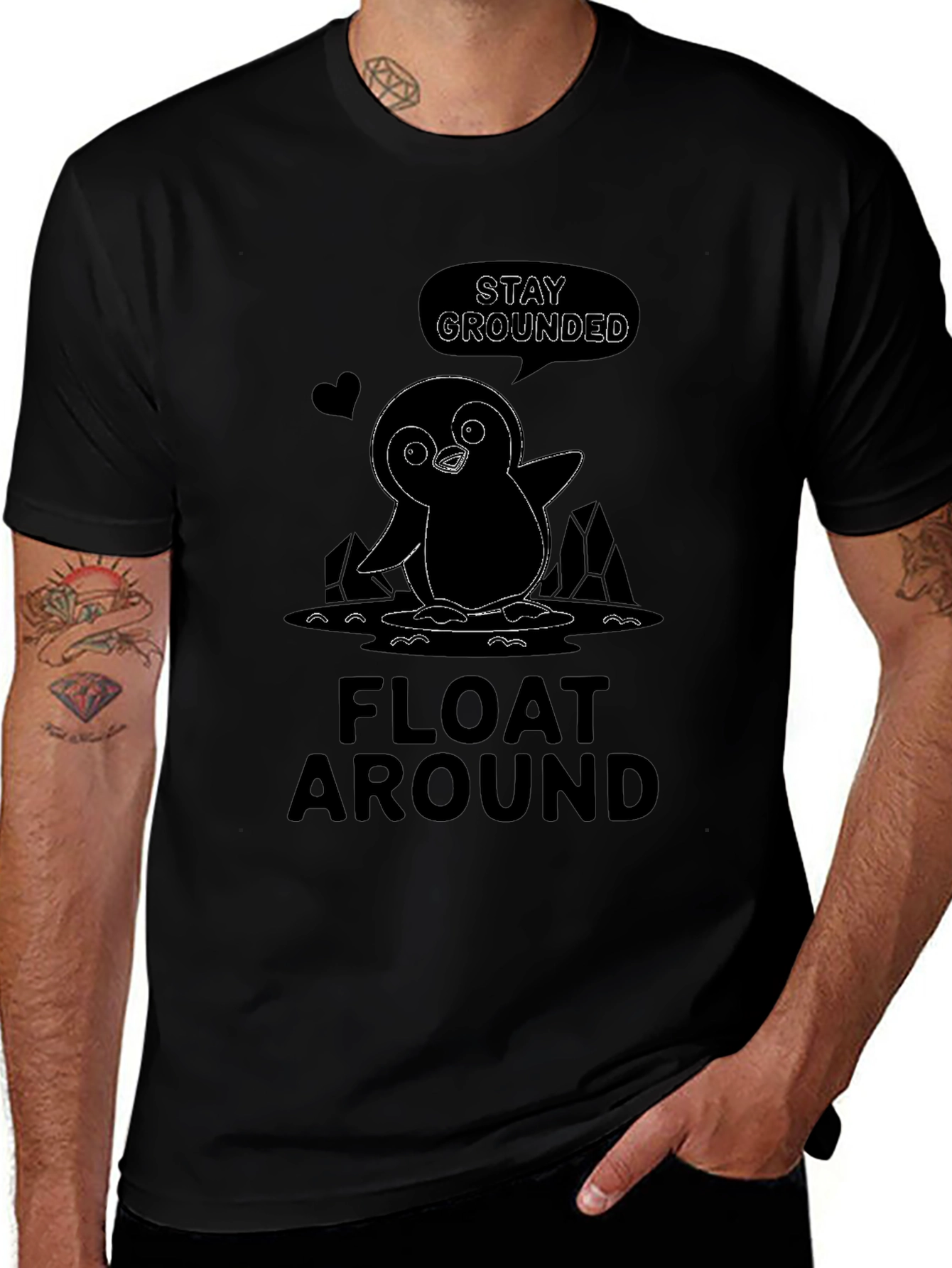 Stay Grounded Penguin Graphic T-Shirt