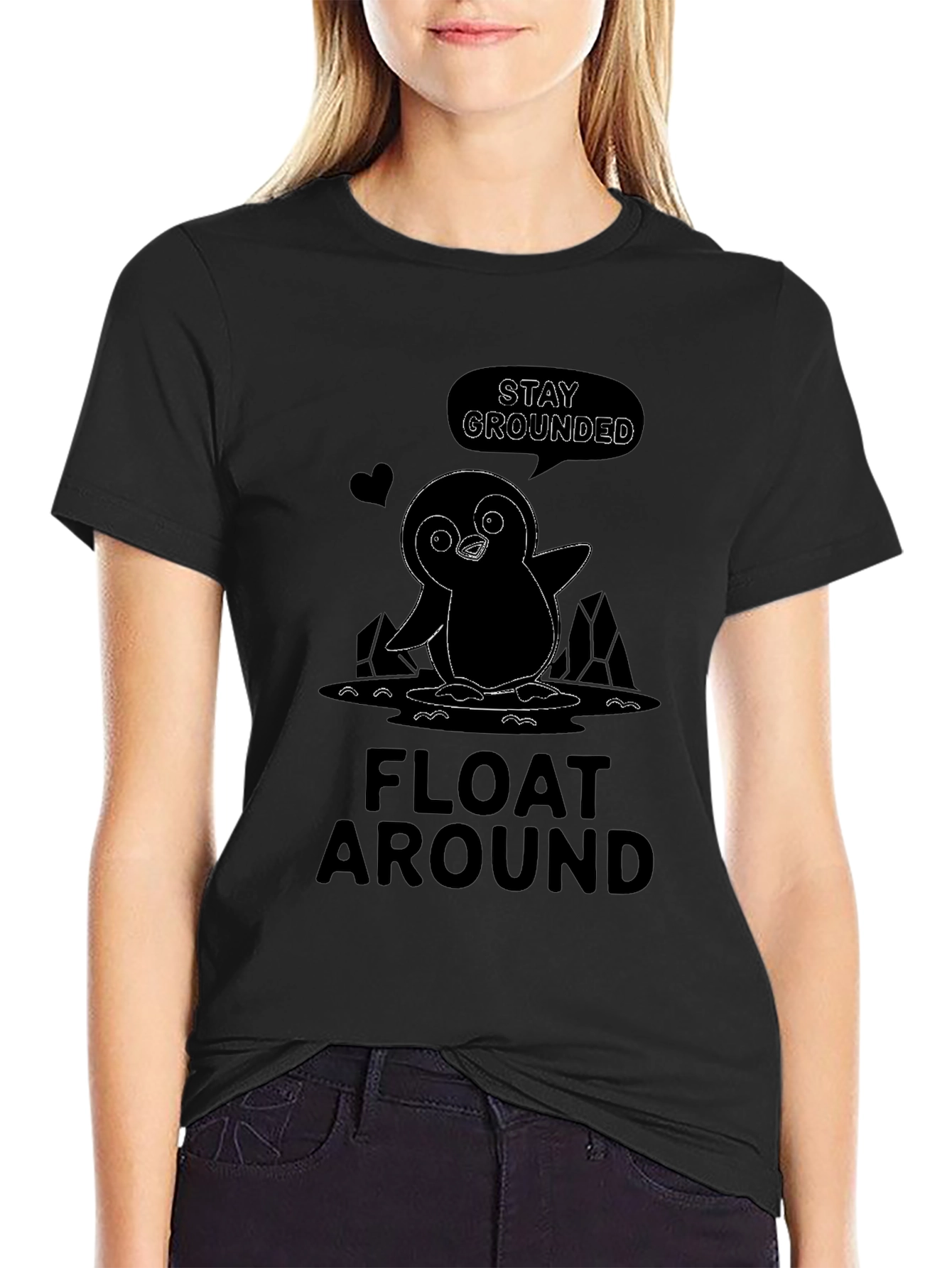 Stay Grounded Penguin Graphic T-Shirt