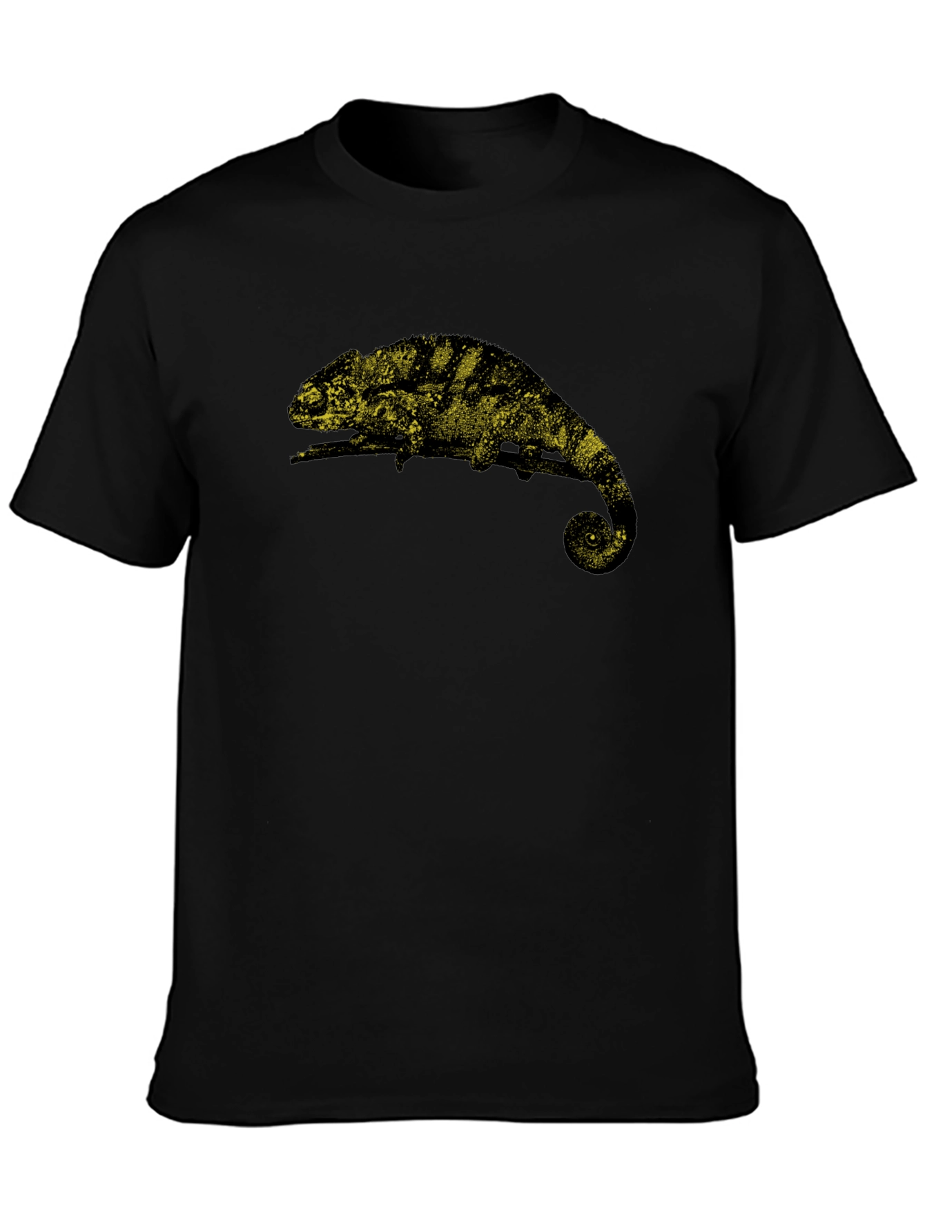 Chameleon Graphic Tee - Black Cotton T-Shirt