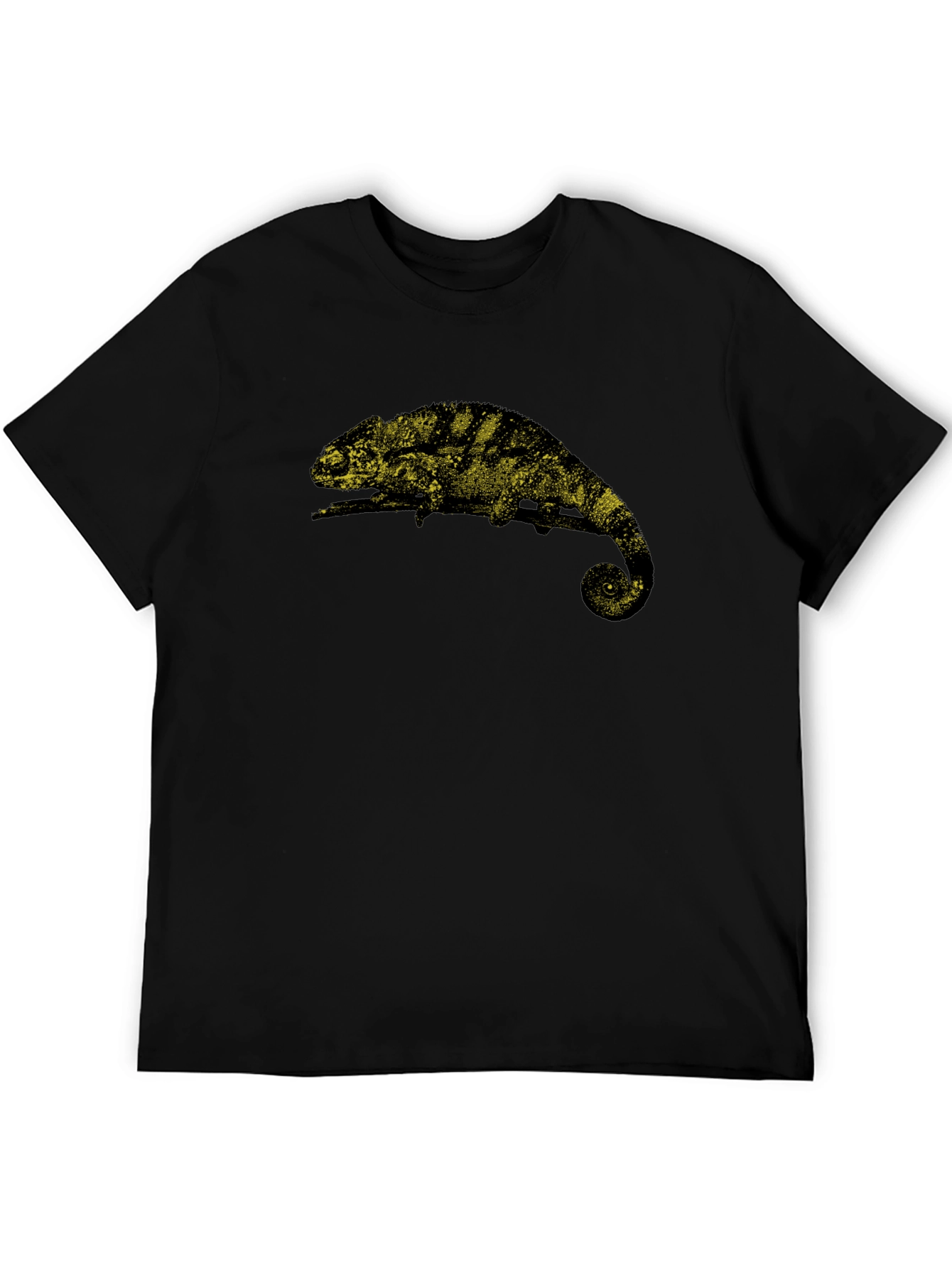 Chameleon Graphic Tee - Black Cotton T-Shirt