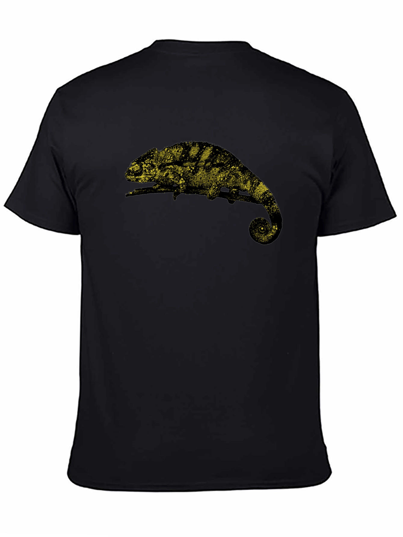 Chameleon Graphic Tee - Black Cotton T-Shirt
