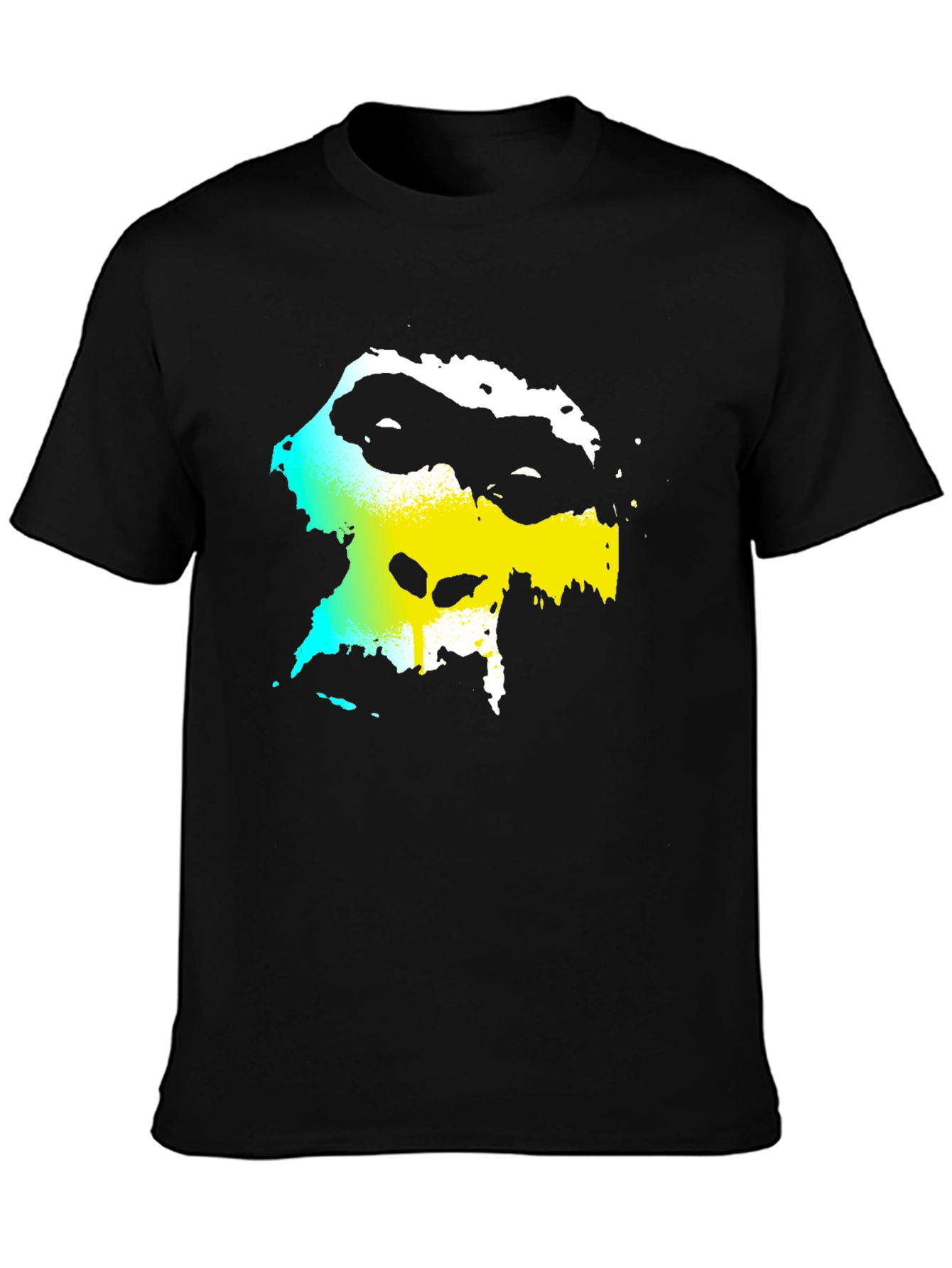 Abstract Face Graphic Black Tee