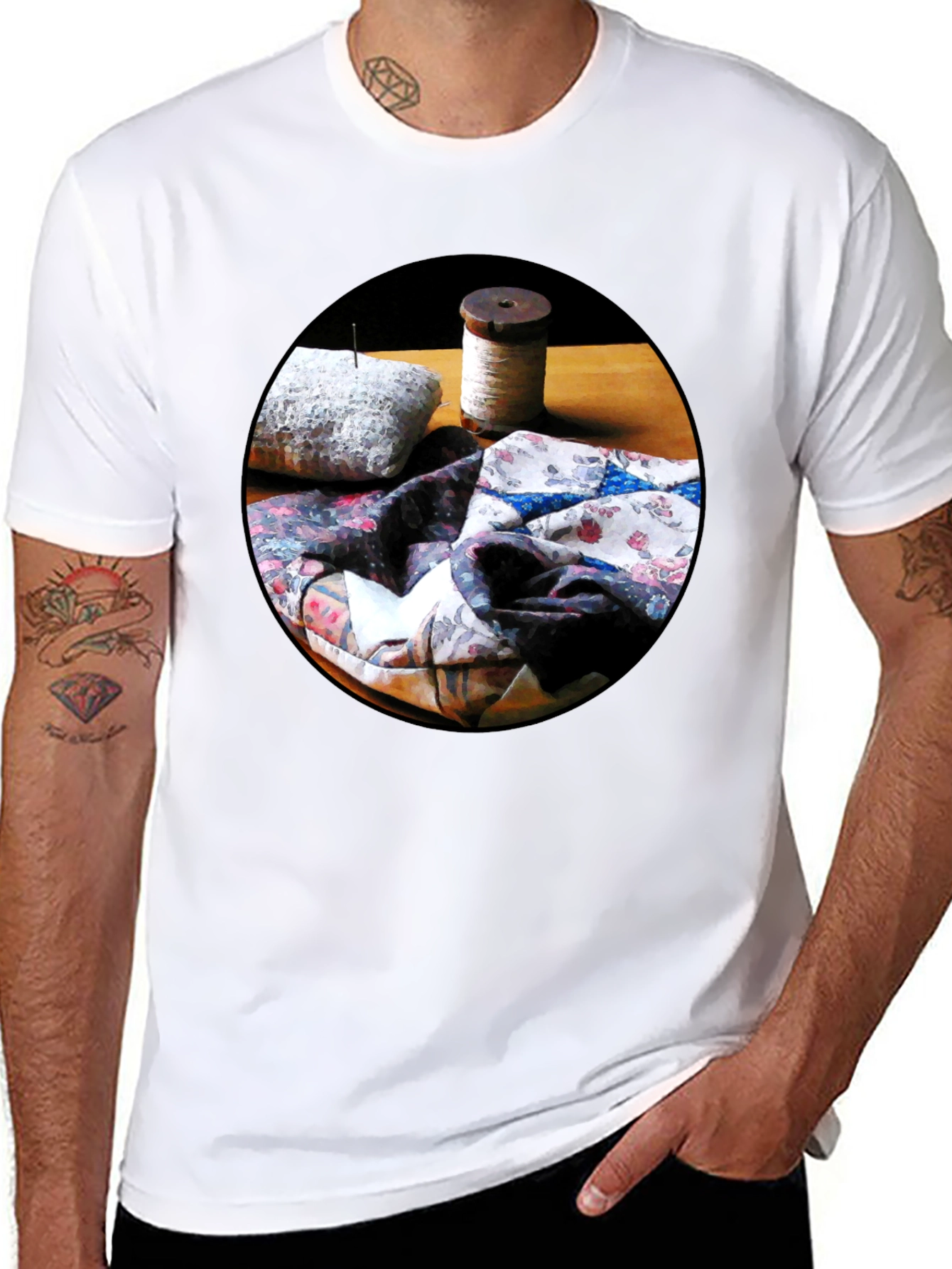 Quilting Still Life T-Shirt - Artsy Comfort