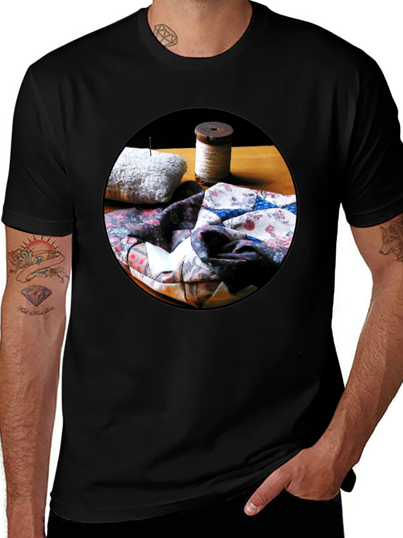 Quilting Still Life T-Shirt - Artsy Comfort