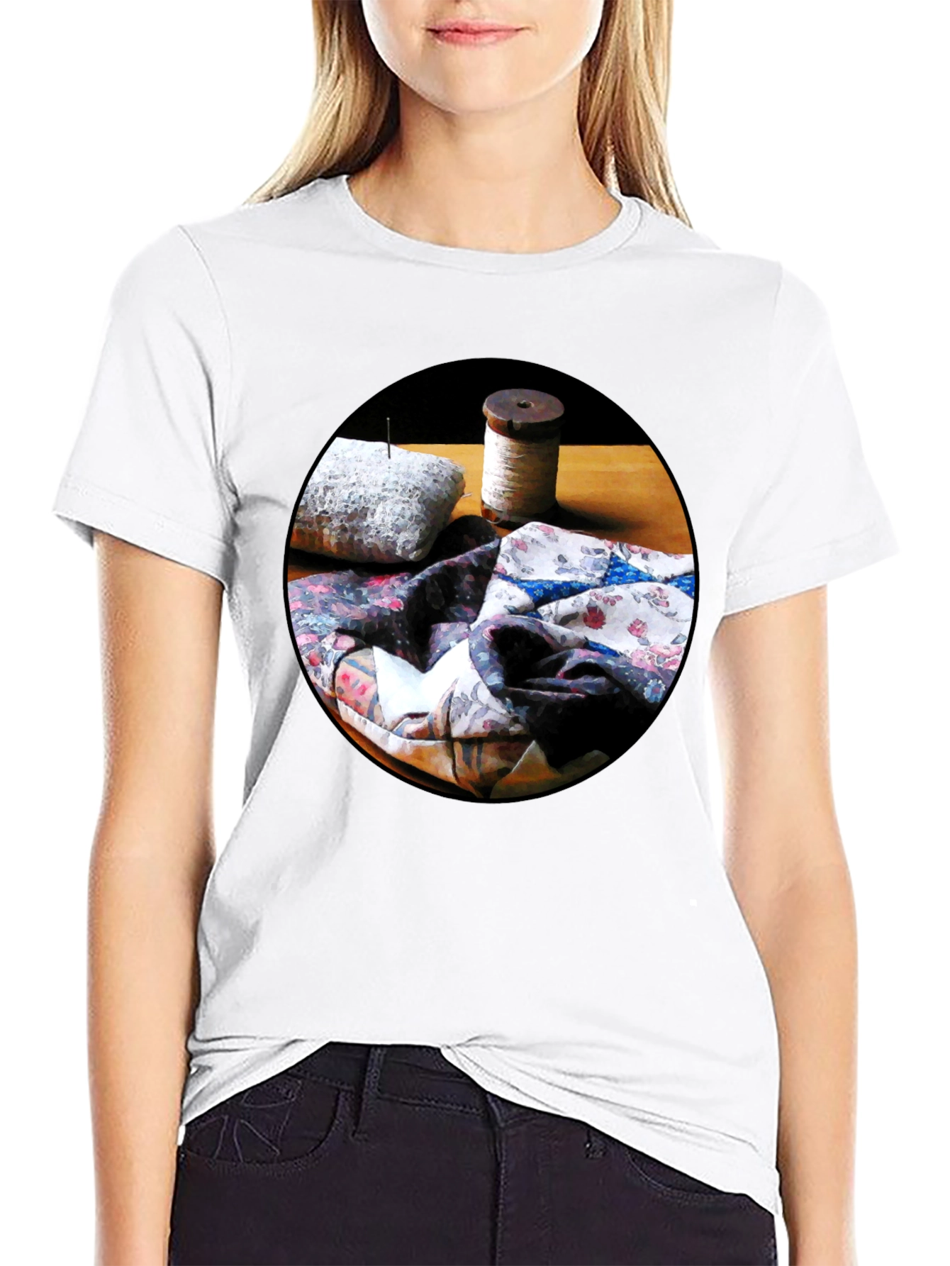 Quilting Still Life T-Shirt - Artsy Comfort