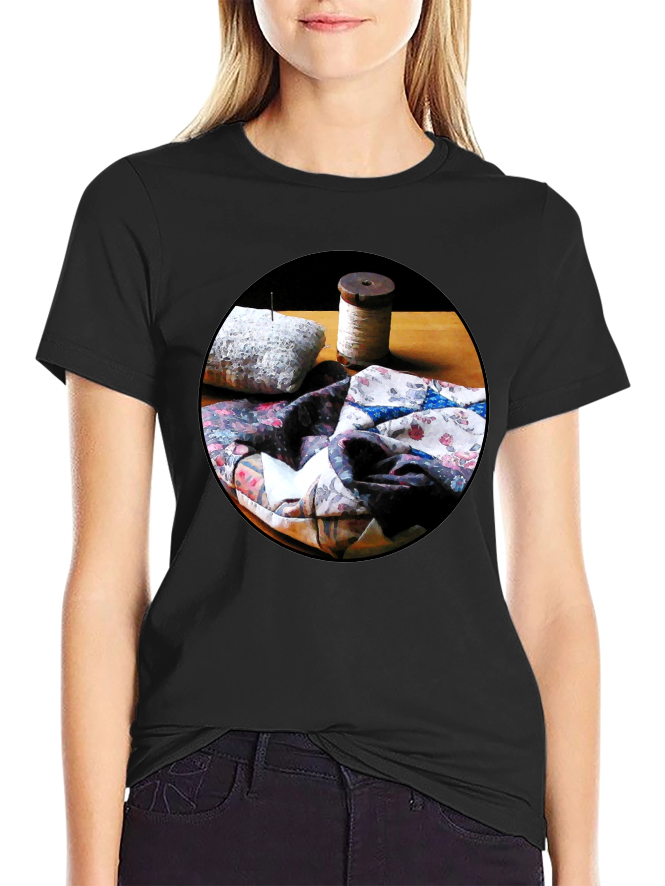 Quilting Still Life T-Shirt - Artsy Comfort