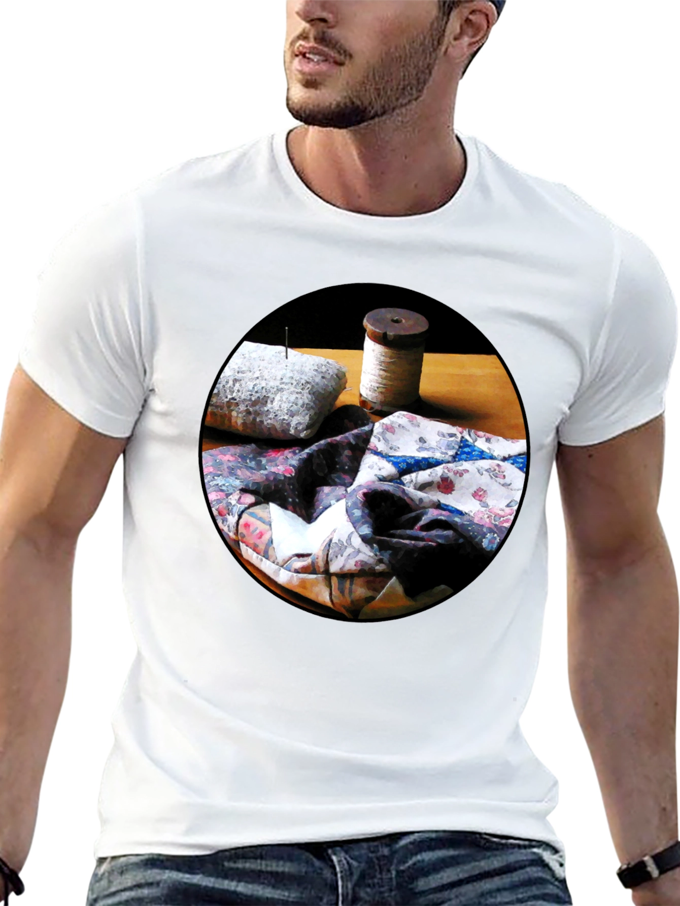 Quilting Still Life T-Shirt - Artsy Comfort