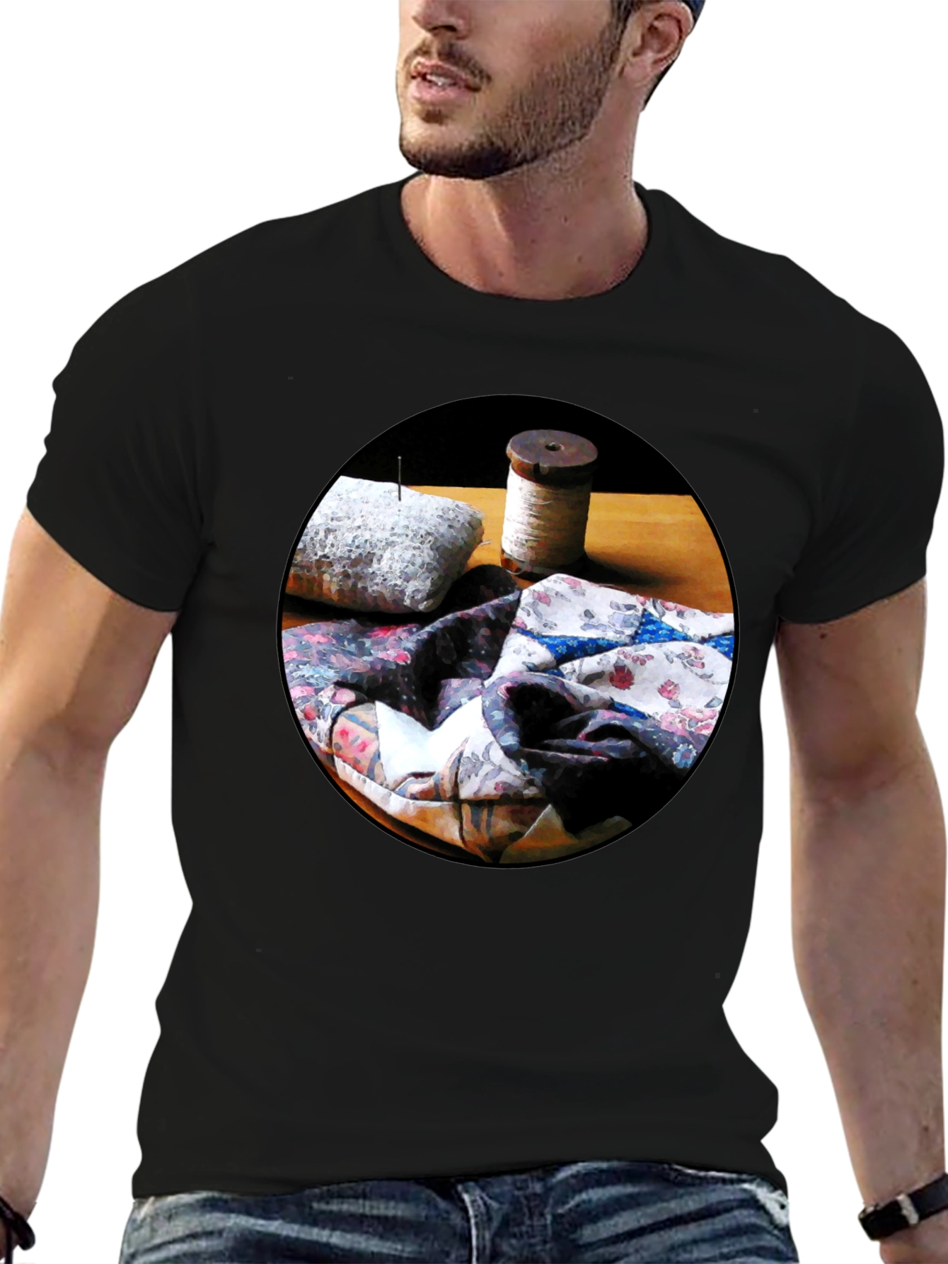 Quilting Still Life T-Shirt - Artsy Comfort