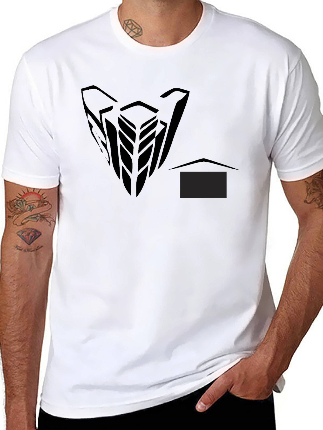 Mens Black Graphic Print Short Sleeve T-Shirt