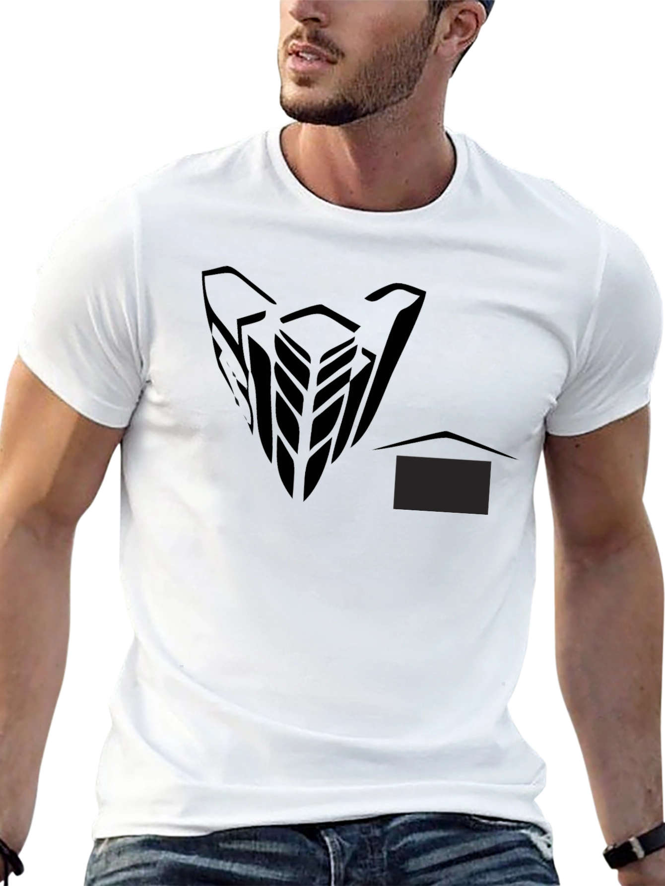 Mens Black Graphic Print Short Sleeve T-Shirt