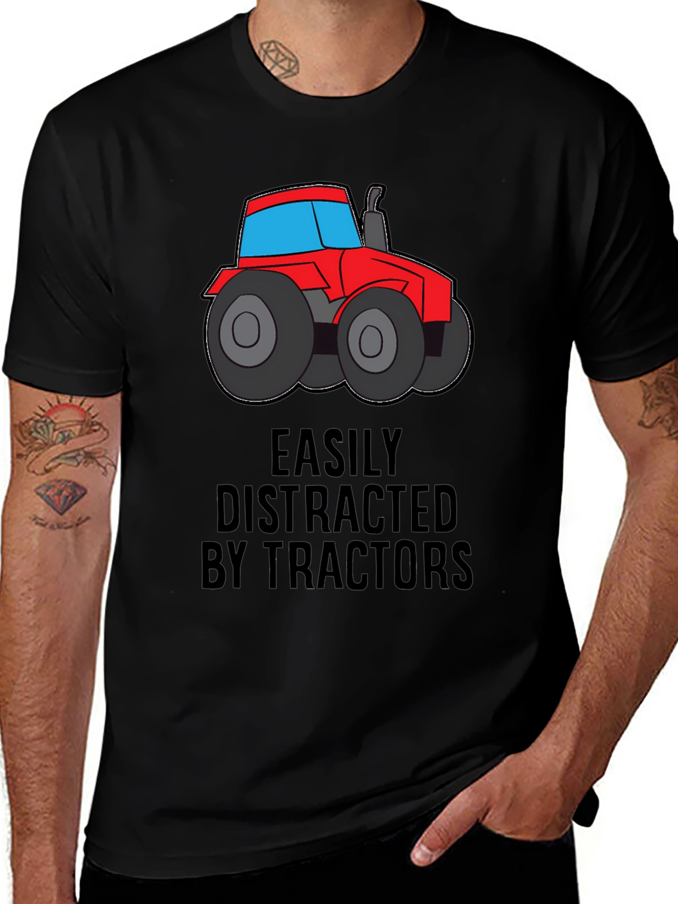 Easily Distracted by Tractors Graphic Tee