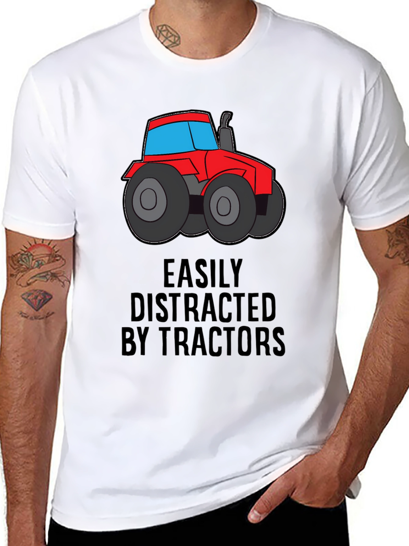 Easily Distracted by Tractors Graphic Tee
