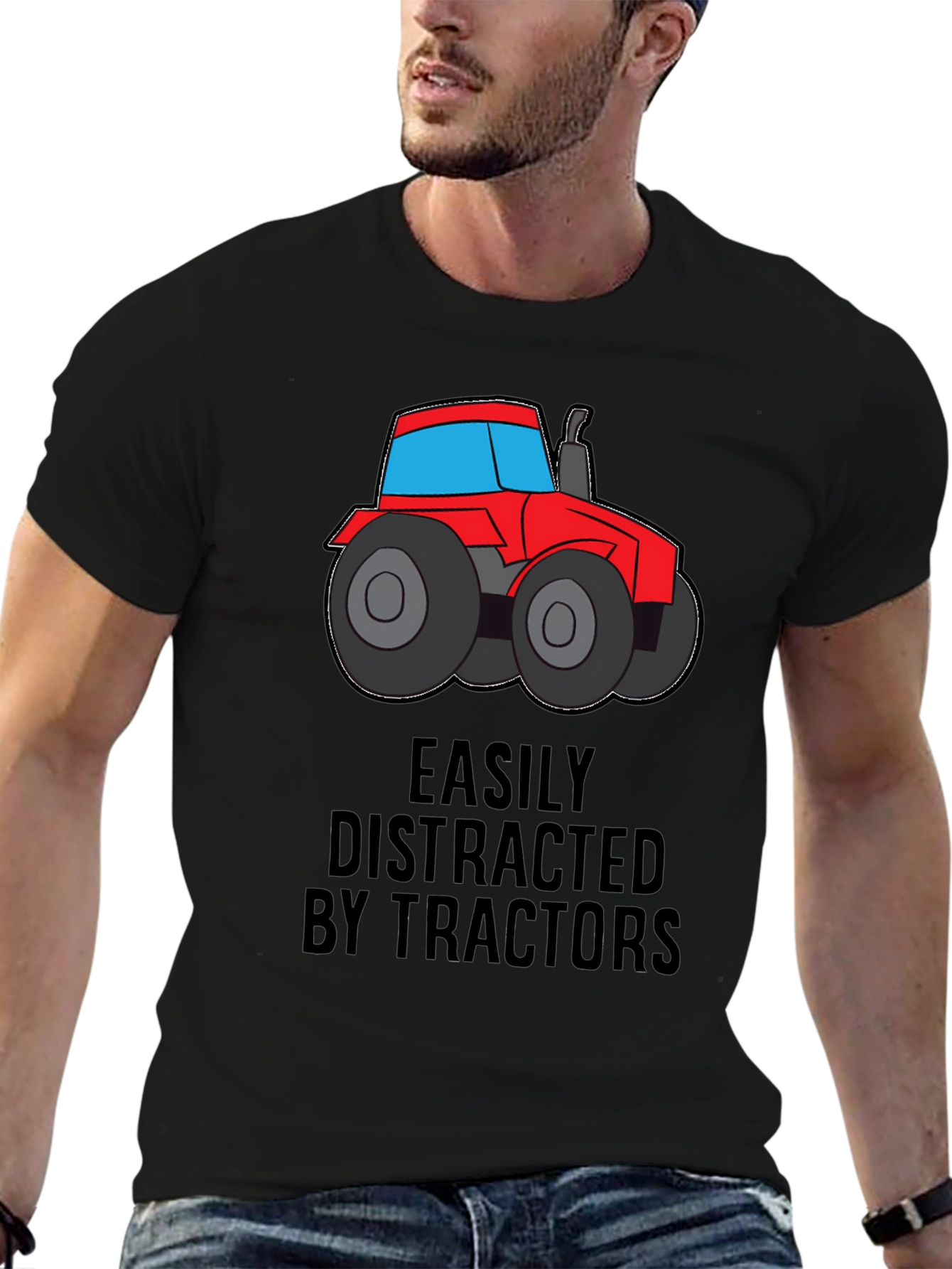 Easily Distracted by Tractors Graphic Tee