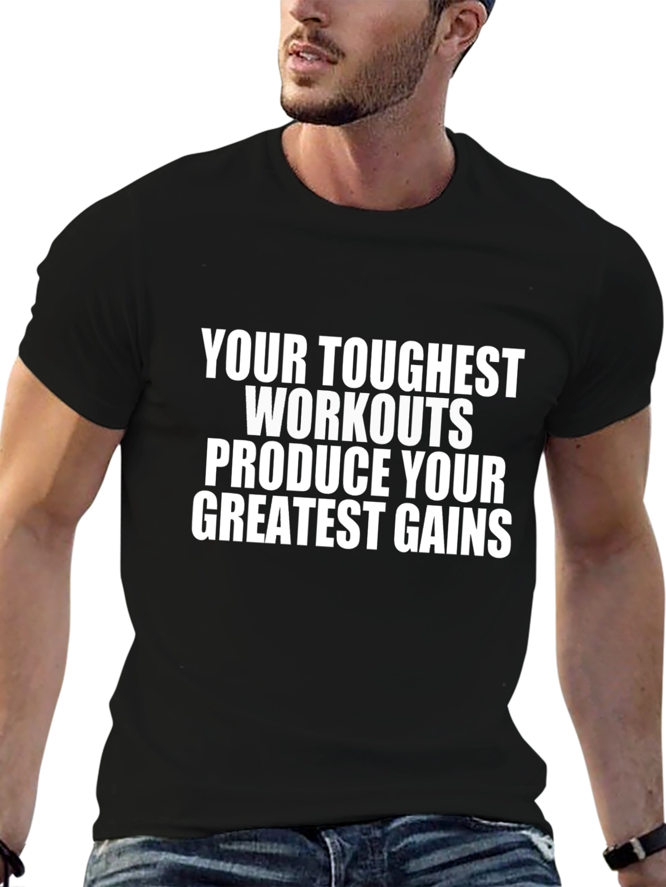 Motivational Workout T-Shirt - Greatest Gains