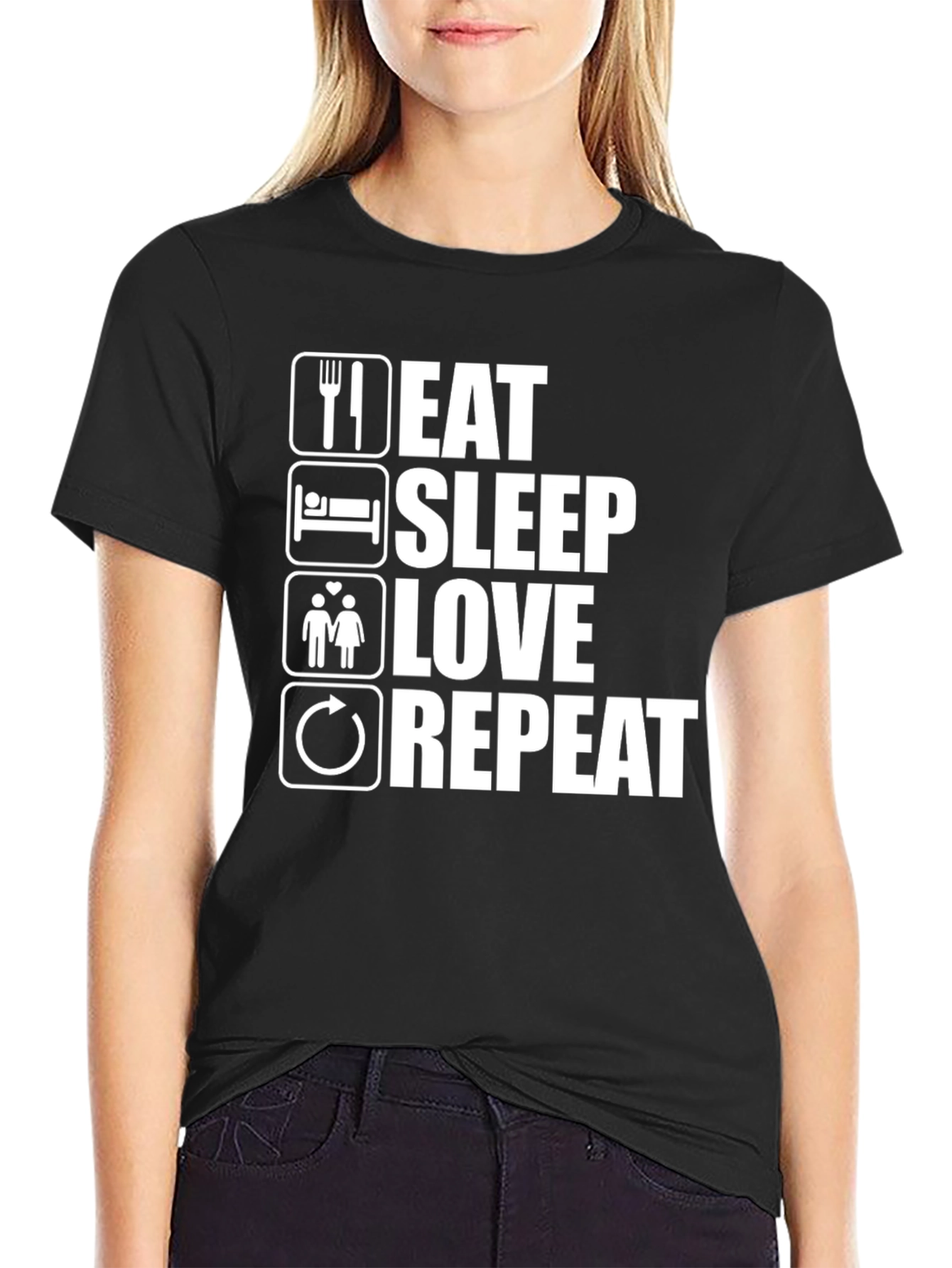Eat Sleep Love Repeat Graphic Tee - Unisex