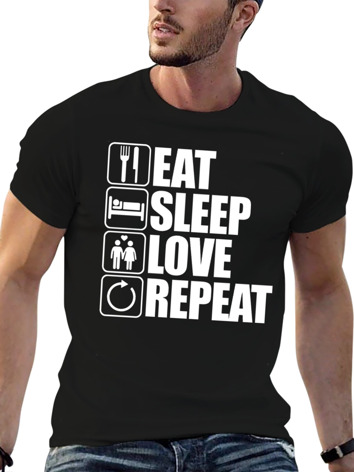 Eat Sleep Love Repeat Graphic Tee - Unisex