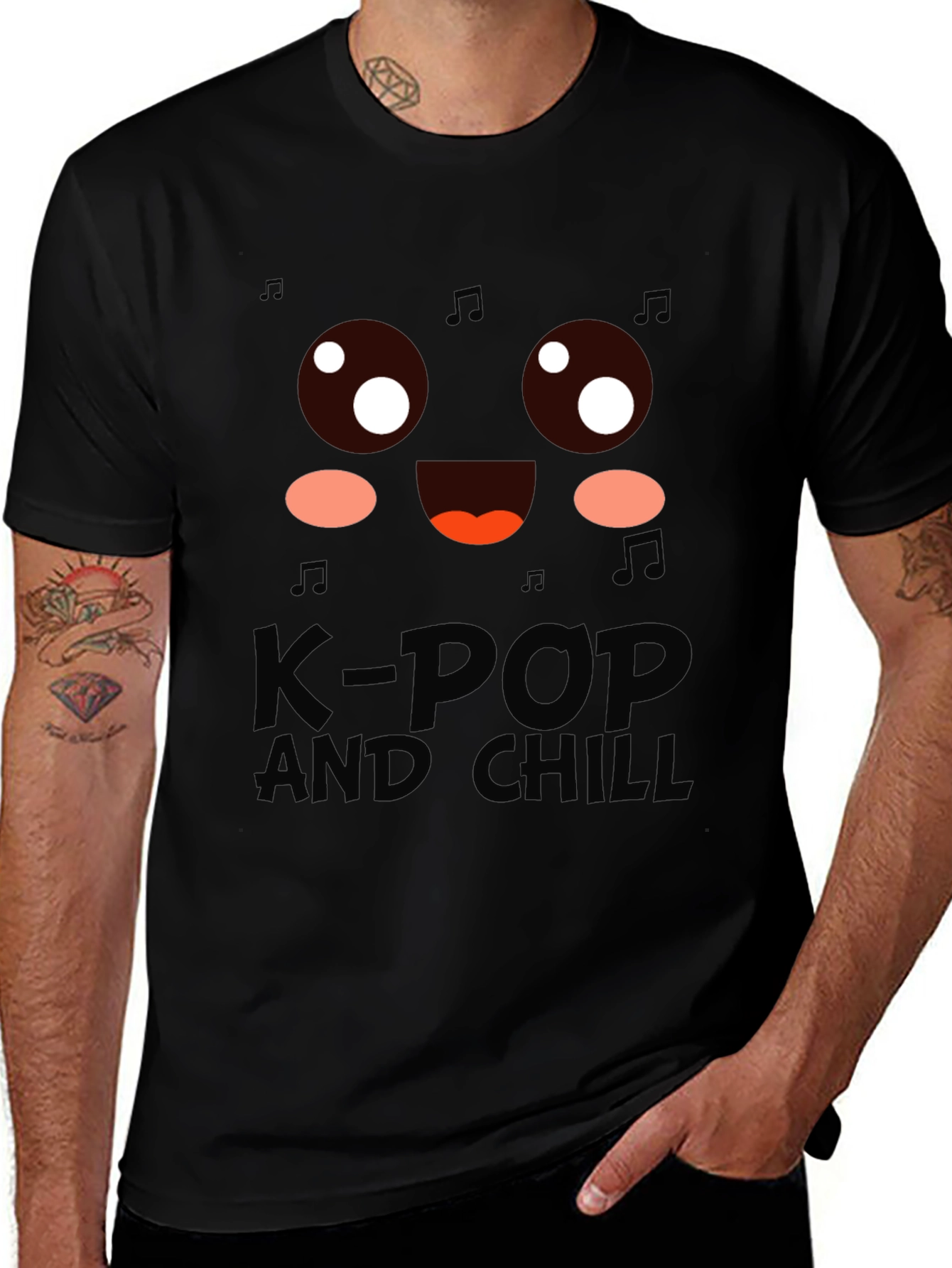 K-Pop and Chill Graphic Tee - Black