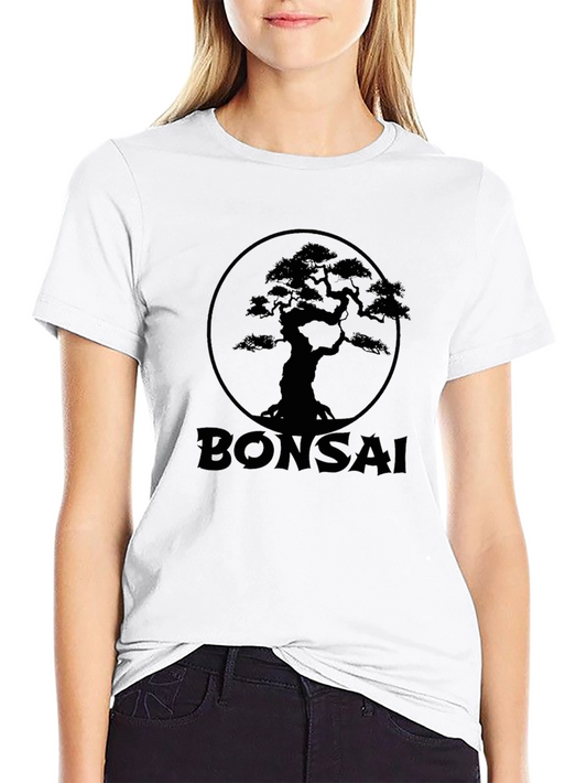 Bonsai Tree Graphic Print Tee - Black