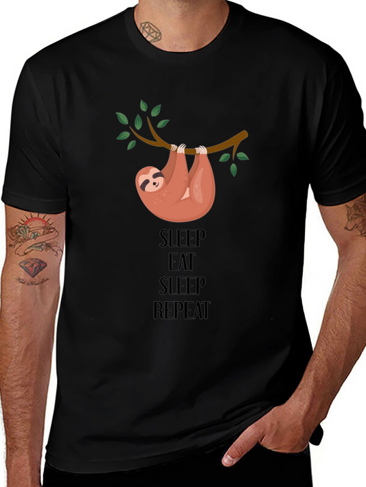 Sleep Eat Repeat Sloth Graphic Tee