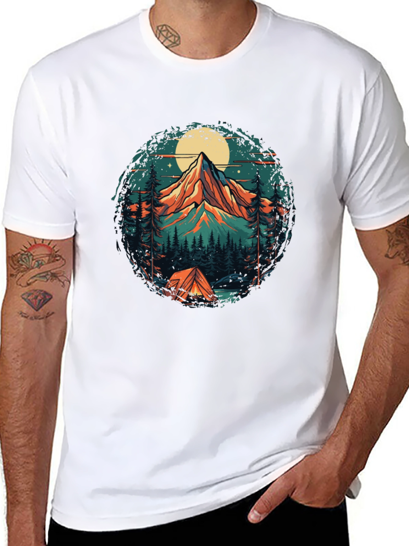 Mountain Adventure Graphic Tee - Camping Style