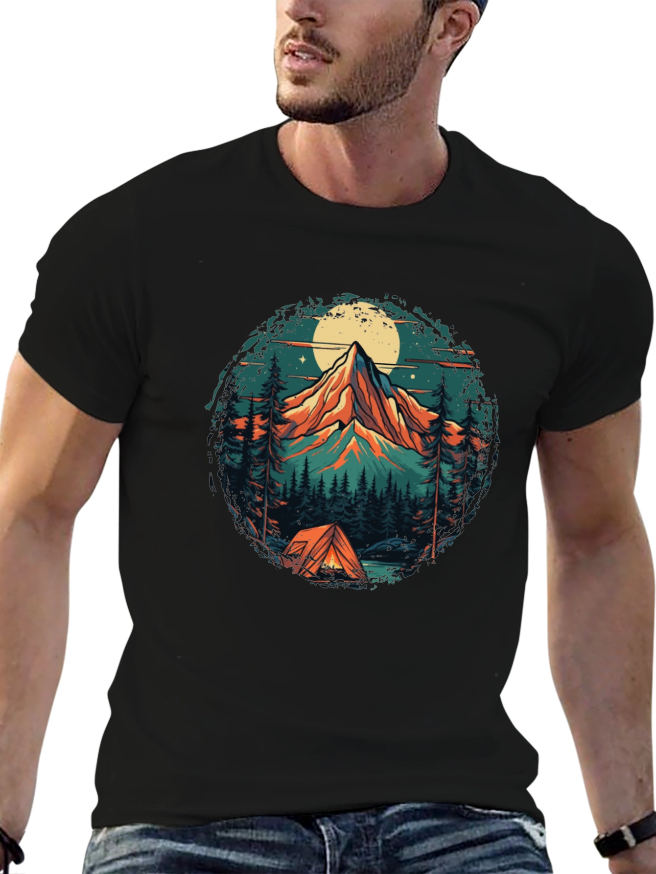 Mountain Adventure Graphic Tee - Camping Style