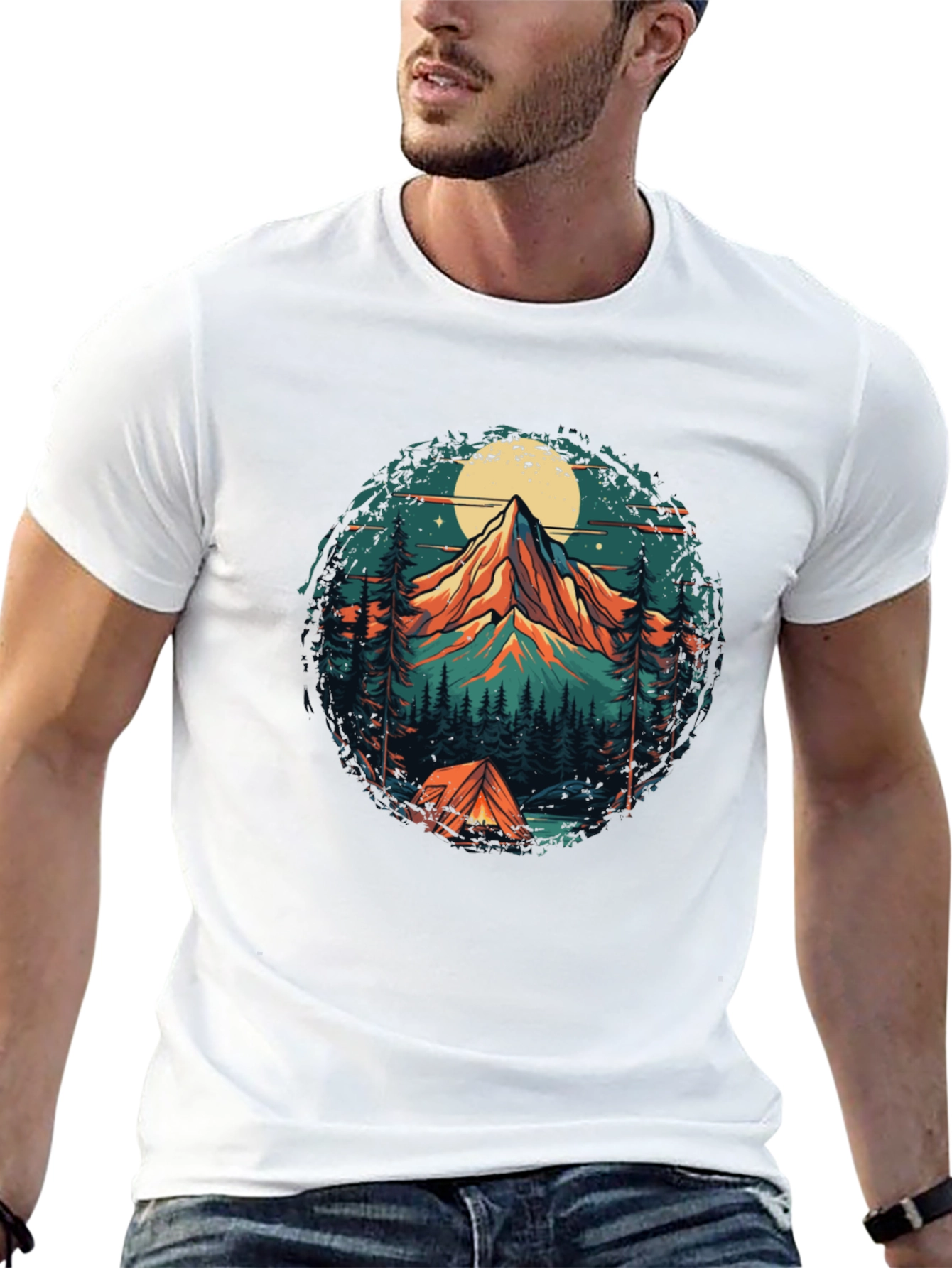 Mountain Adventure Graphic Tee - Camping Style