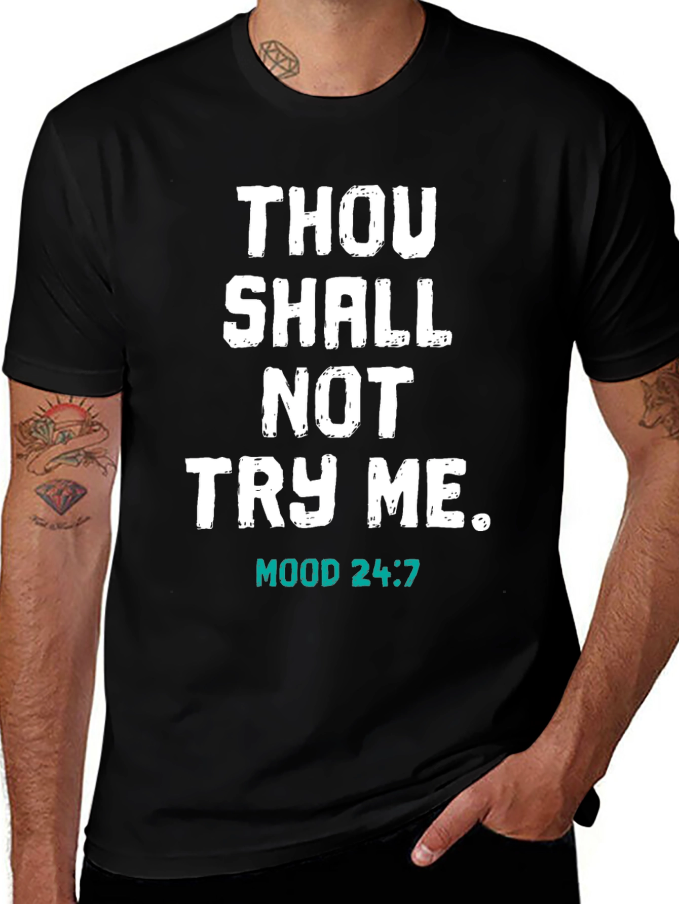 Thou Shalt Not Try Me Black T-Shirt