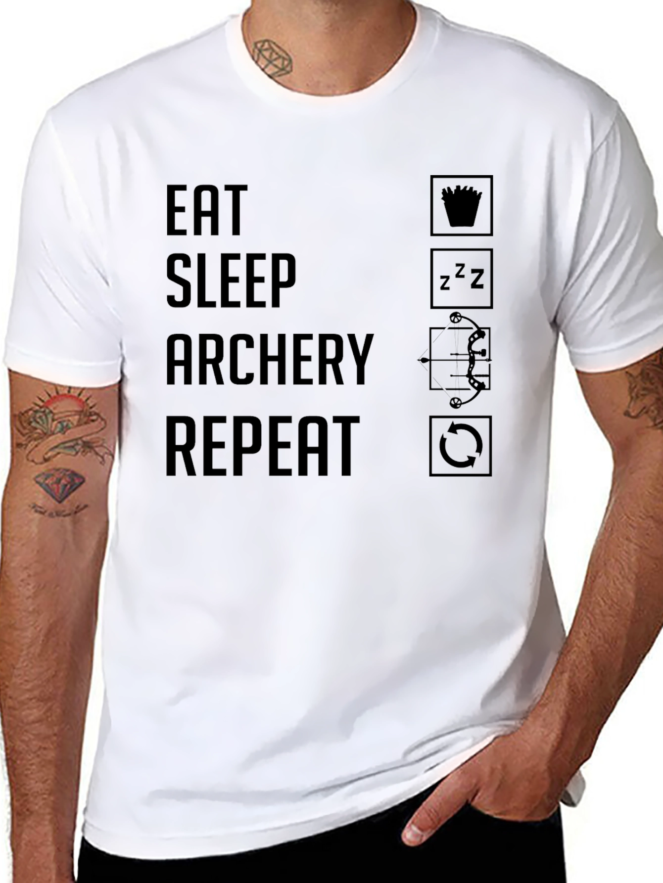 Eat Sleep Archery Repeat T-Shirt - Archery Lover Tee