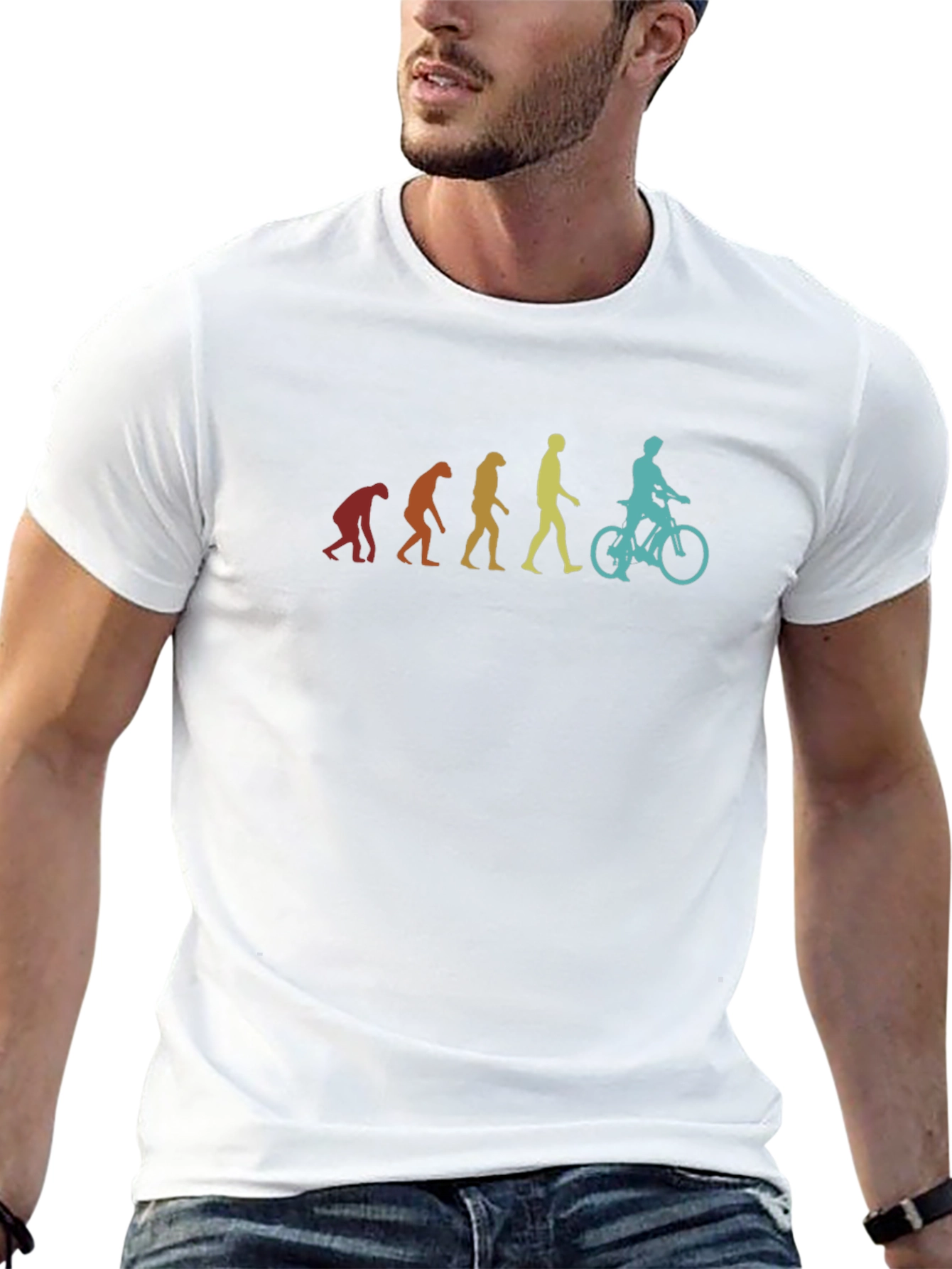 Evolution of Biker T-Shirt - Cool Graphic Tee