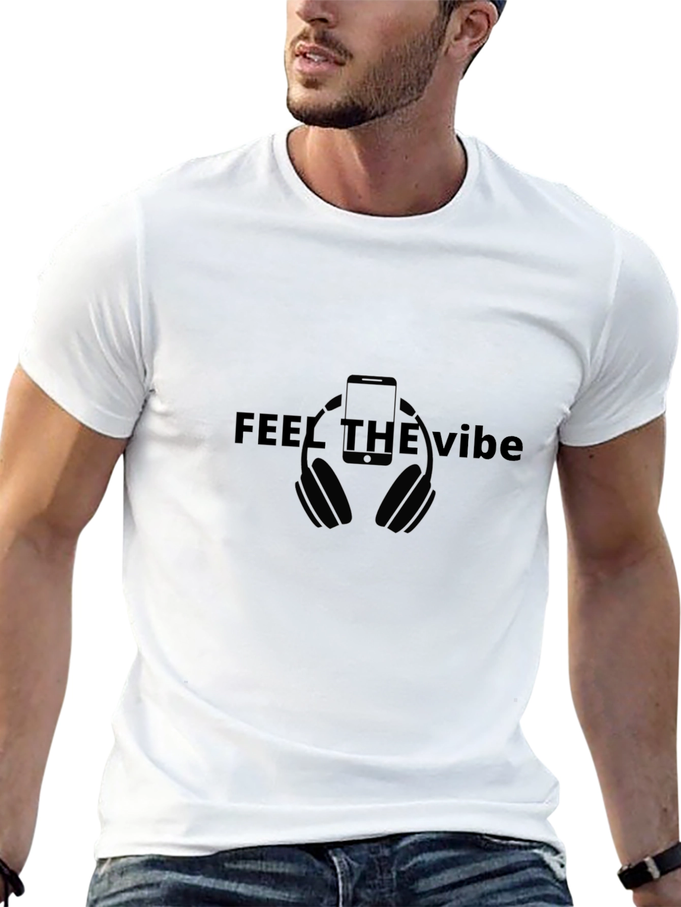 Feel the Vibe Graphic T-Shirt - Black