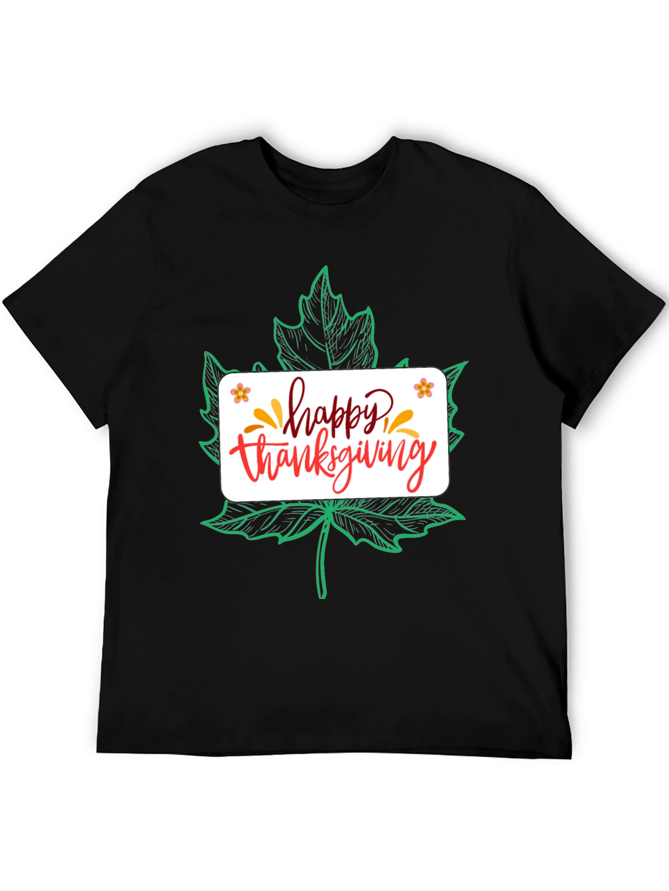Happy Thanksgiving Maple Leaf T-Shirt