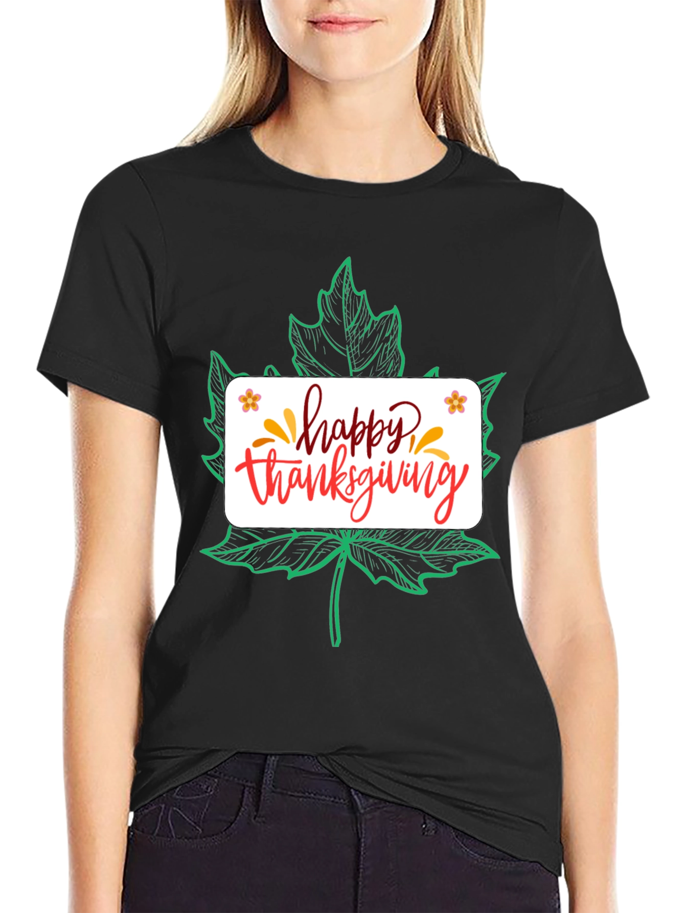 Happy Thanksgiving Maple Leaf T-Shirt