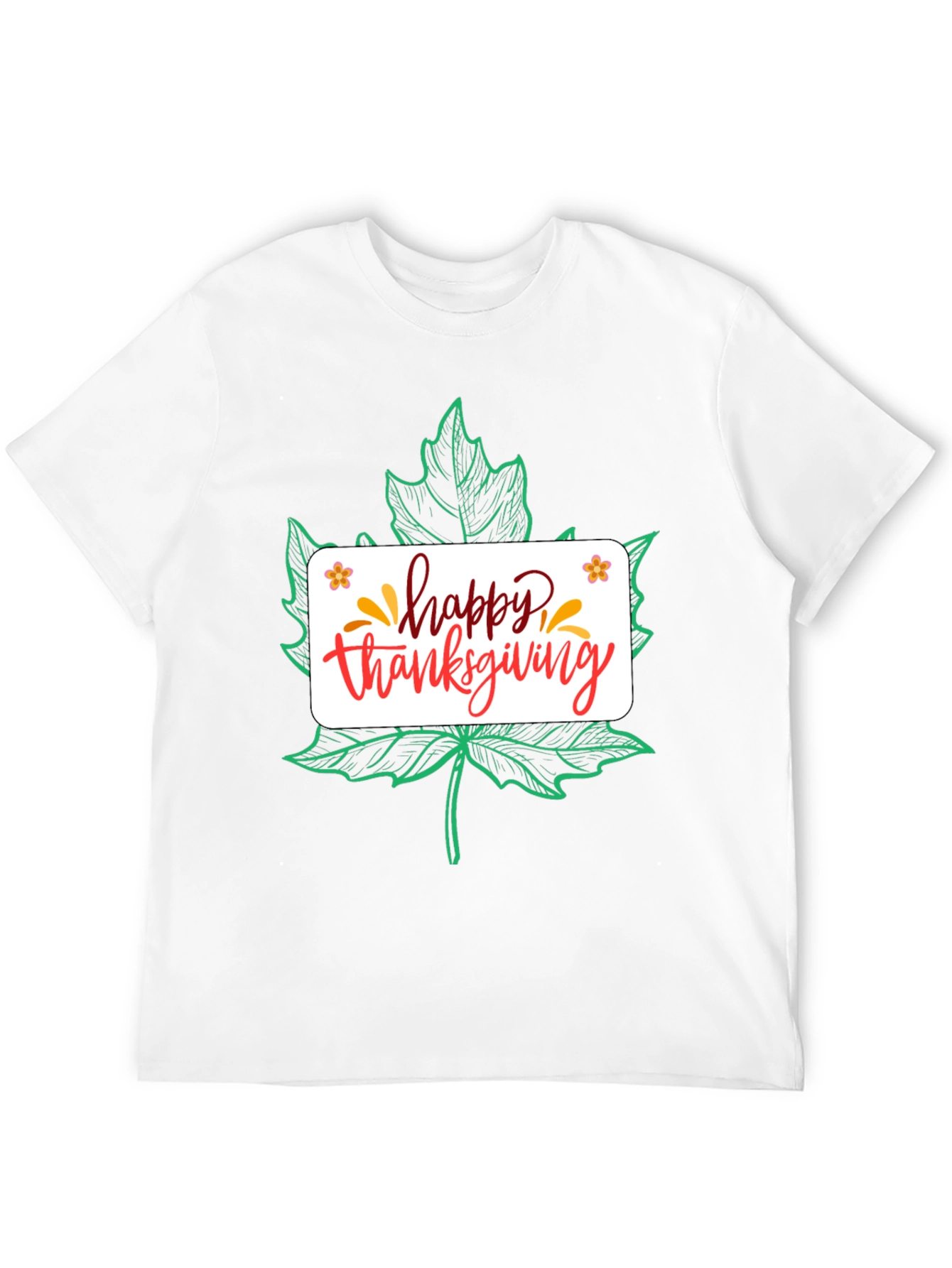 Happy Thanksgiving Maple Leaf T-Shirt