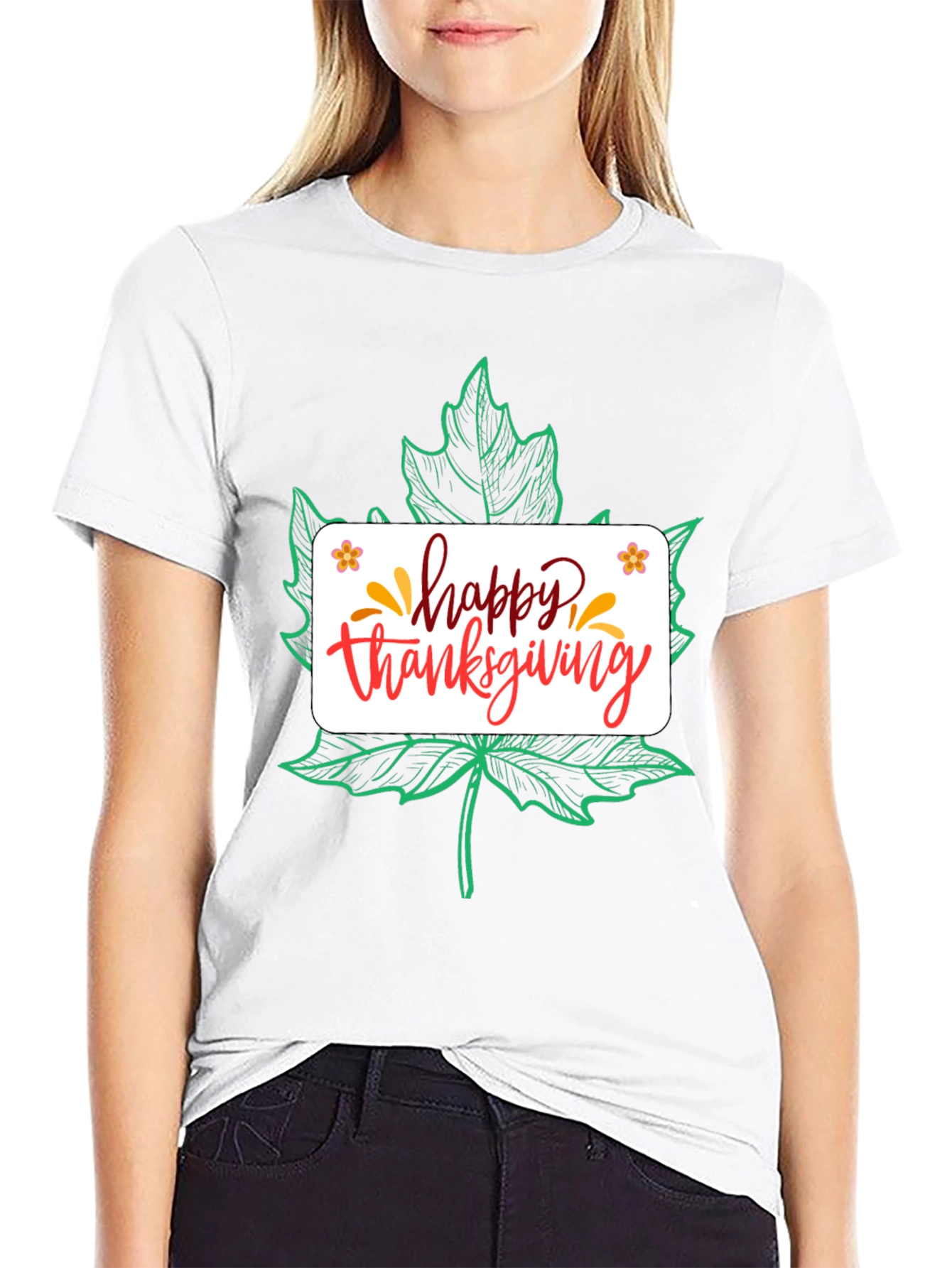Happy Thanksgiving Maple Leaf T-Shirt