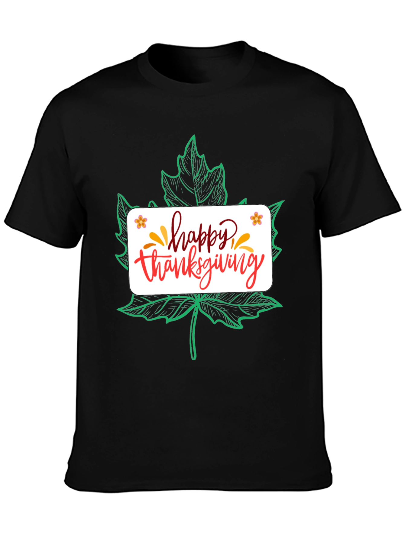 Happy Thanksgiving Maple Leaf T-Shirt
