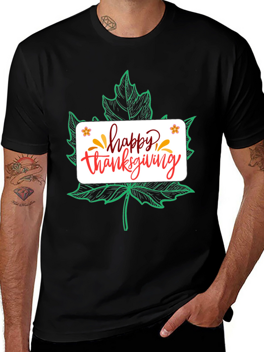 Happy Thanksgiving Maple Leaf T-Shirt